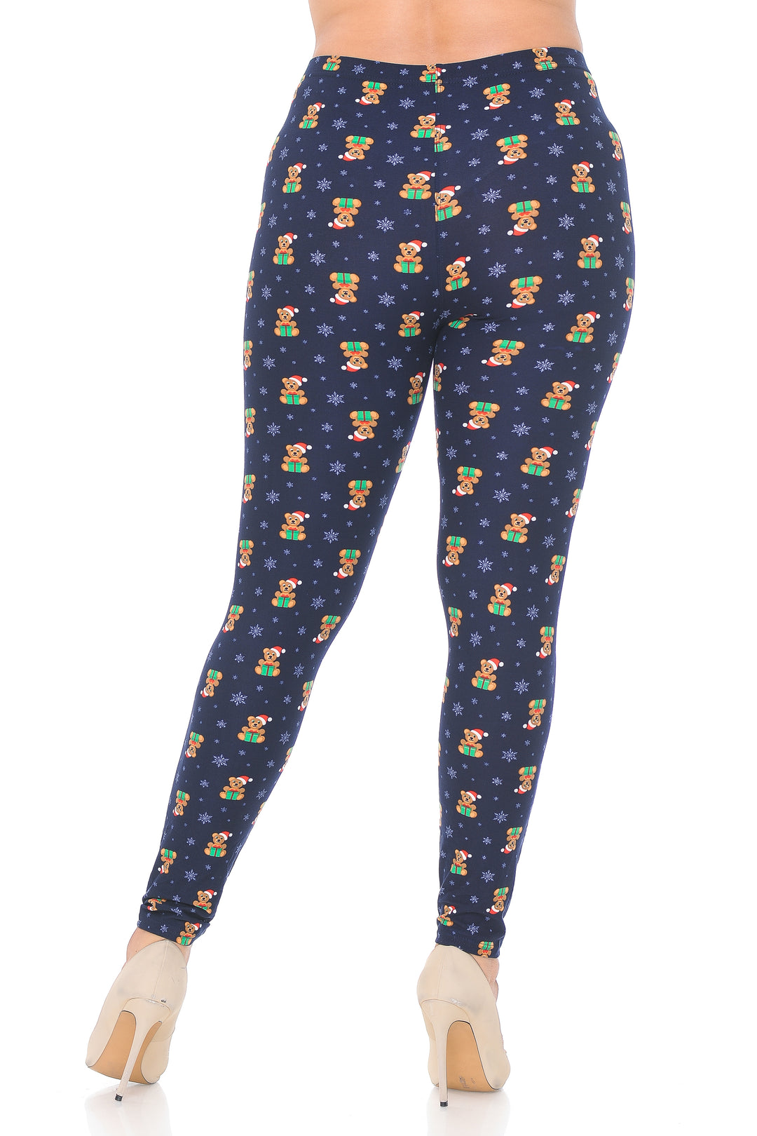 Wholesale Buttery Smooth Christmas Teddy Bears Plus size Leggings