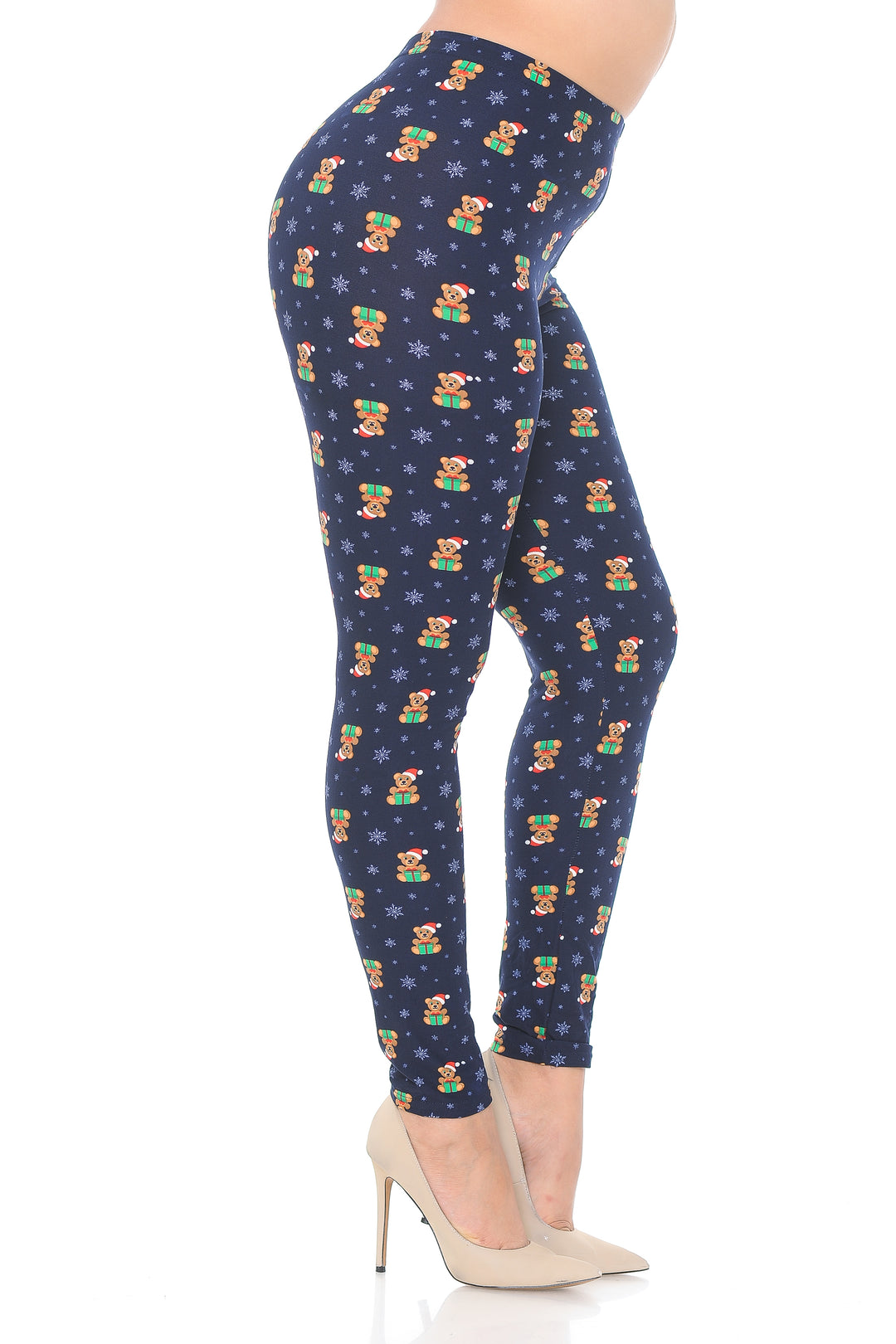 Wholesale Buttery Smooth Christmas Teddy Bears Plus size Leggings