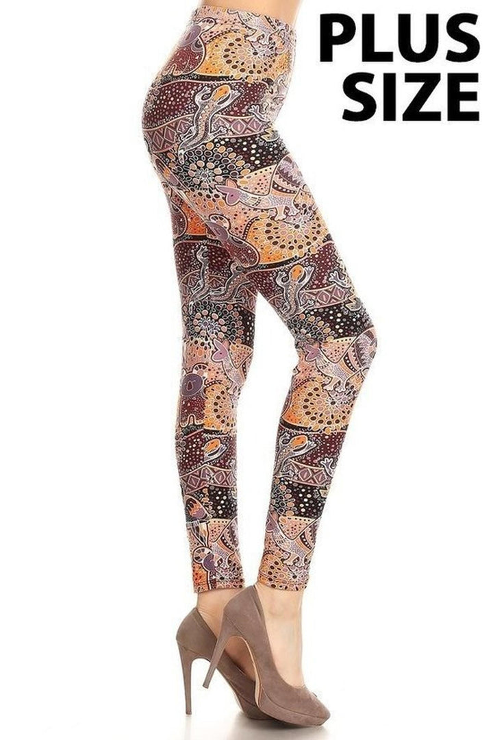 Wholesale Buttery Smooth Mosaic Tribal Animal Plus Size Leggings