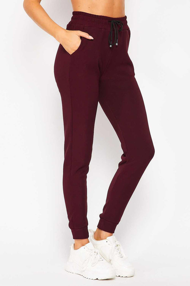 Wholesale Scuba Solid Thick Fleece Lined Jogger with Drawstring - Plus Size
