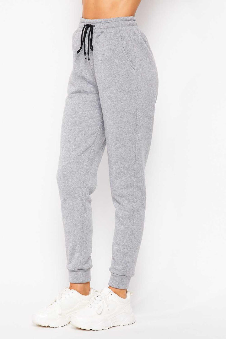 Wholesale Scuba Solid Thick Fleece Lined Jogger with Drawstring - Plus Size