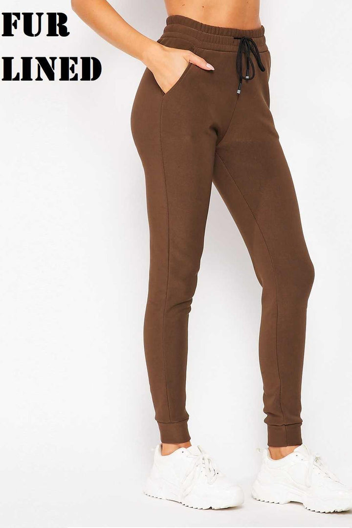 Wholesale Scuba Solid Thick Fleece Lined Jogger with Drawstring - Plus Size