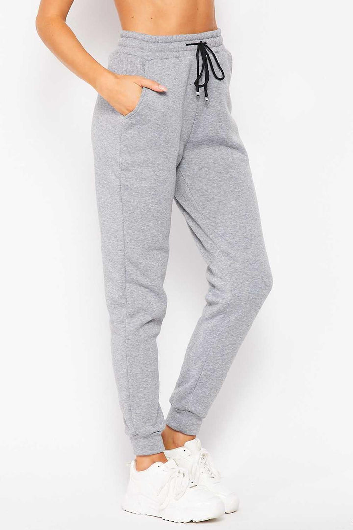Wholesale Scuba Solid Thick Fleece Lined Jogger with Drawstring - Plus Size