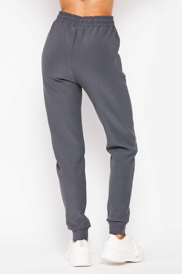 Wholesale Scuba Solid Thick Fleece Lined Jogger with Drawstring - Plus Size
