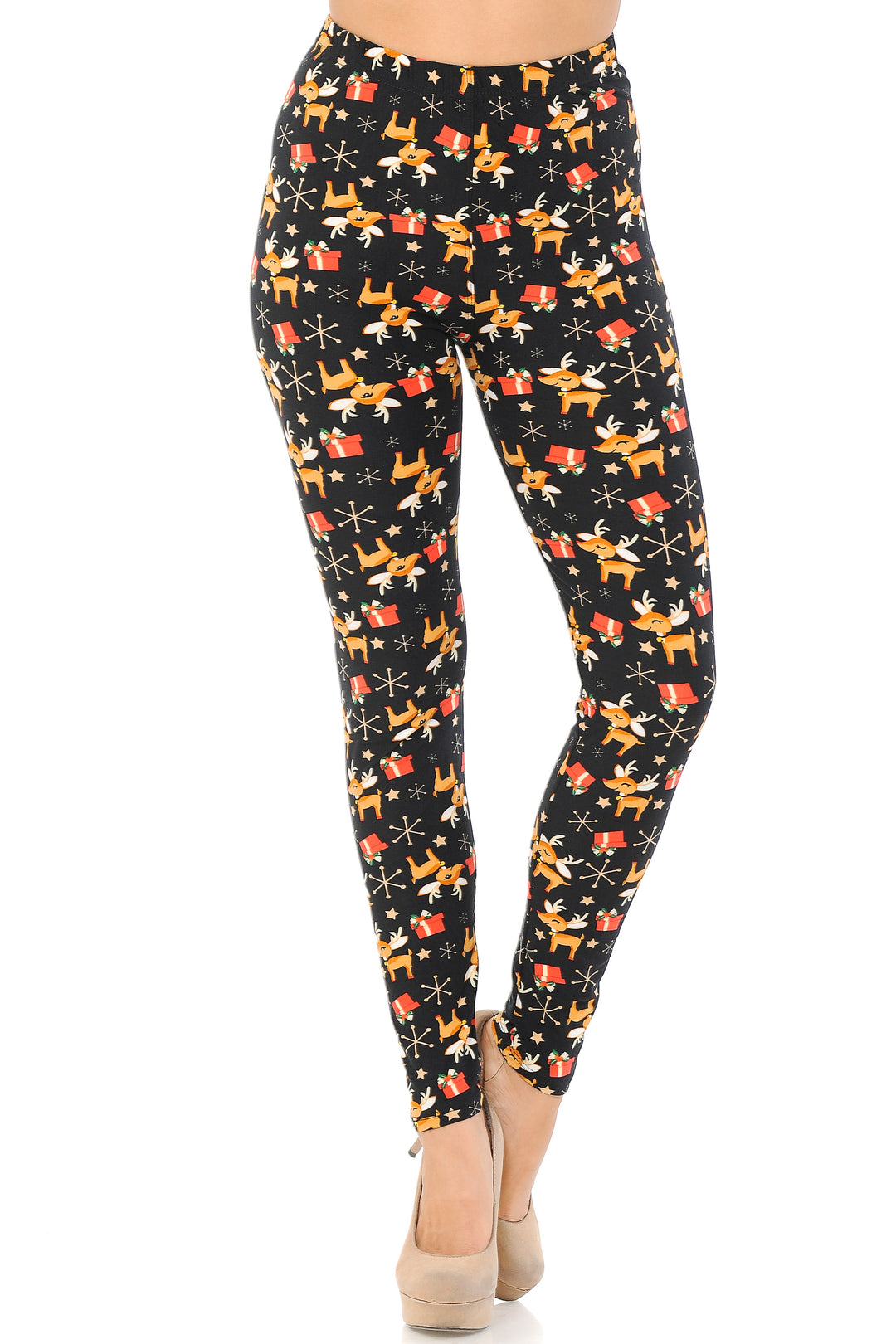 Wholesale Buttery Soft Presents and Baby Reindeer Christmas Plus Size Leggings