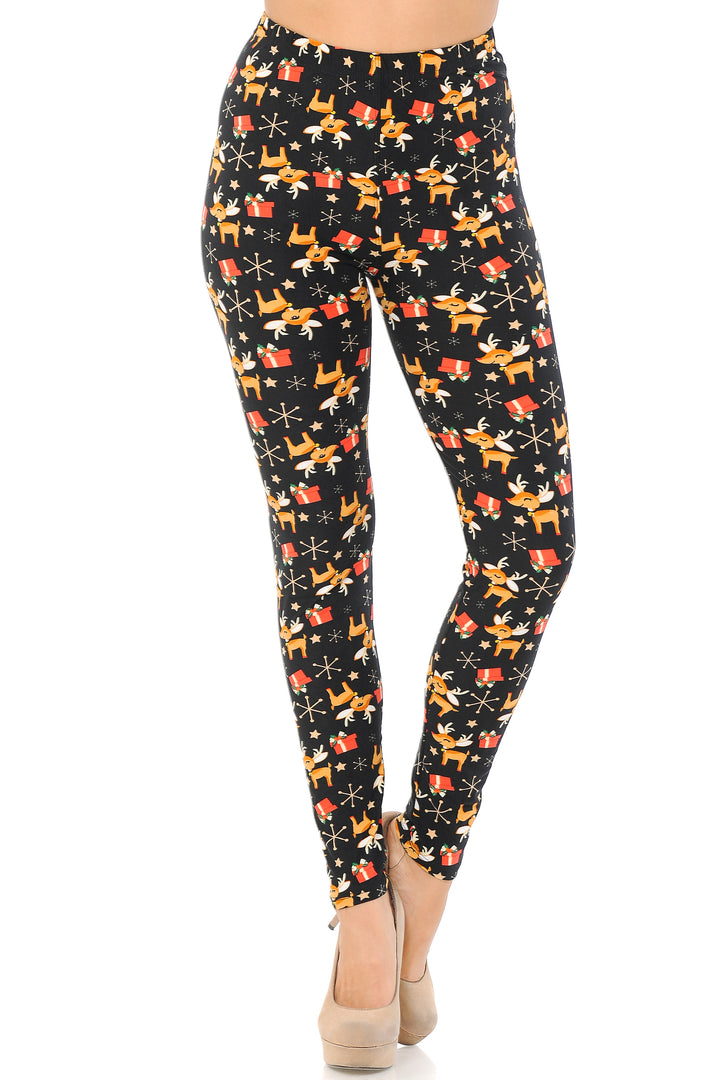Wholesale Buttery Soft Presents and Baby Reindeer Christmas Plus Size Leggings