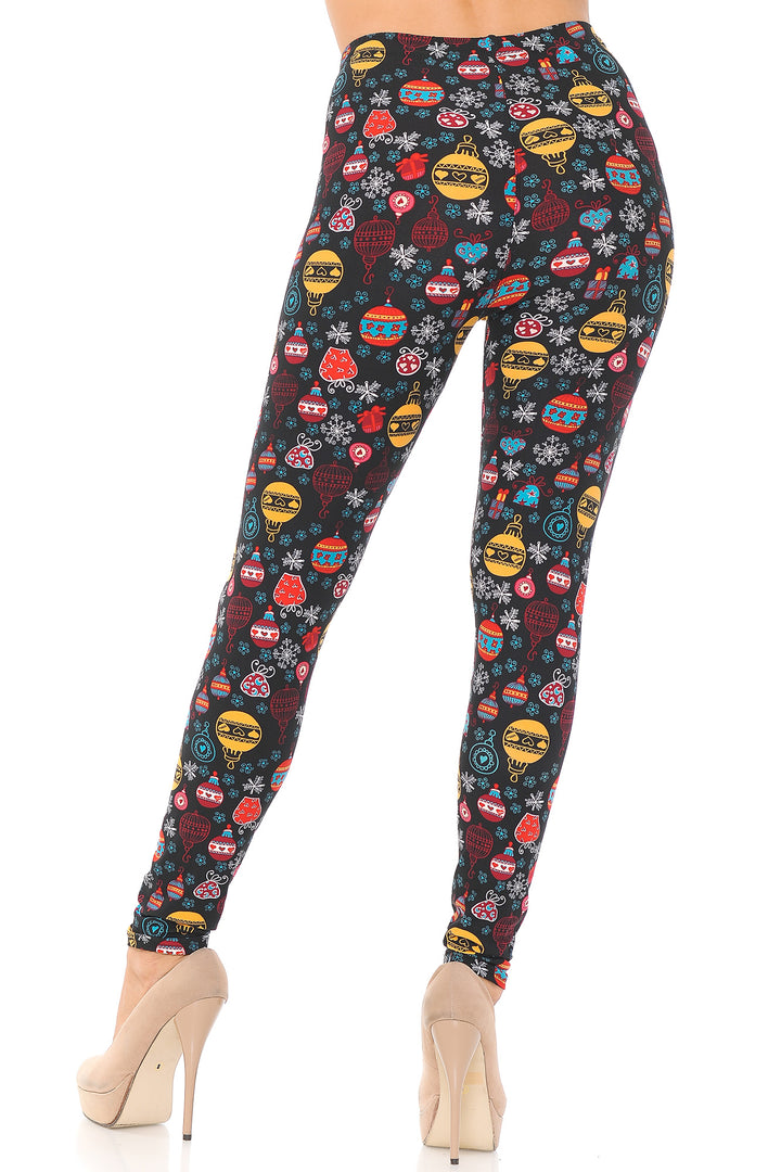 Wholesale Buttery Smooth Colorful Hanging Christmas Ornaments Plus Size Leggings