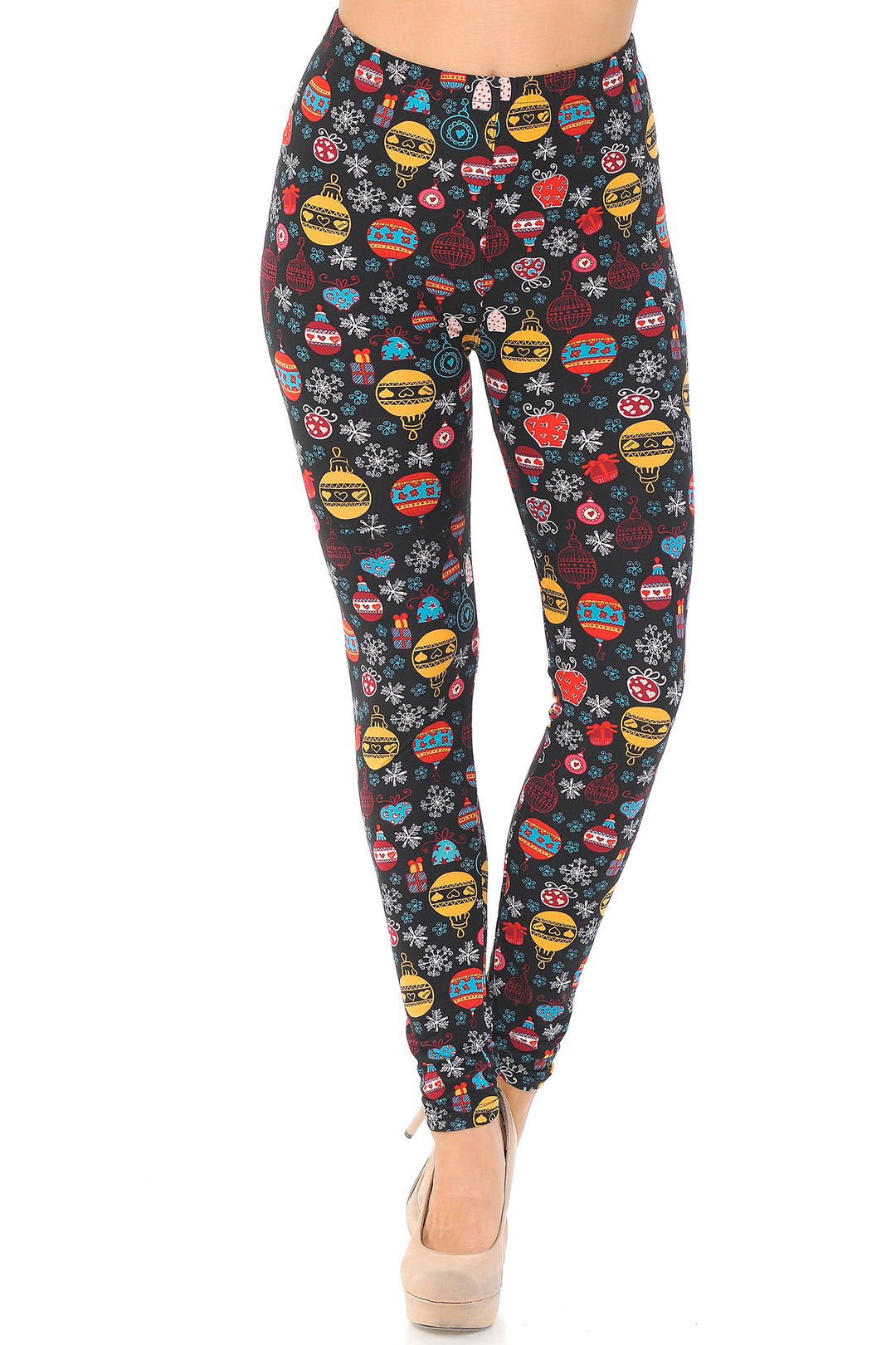 Wholesale Buttery Smooth Colorful Hanging Christmas Ornaments Plus Size Leggings