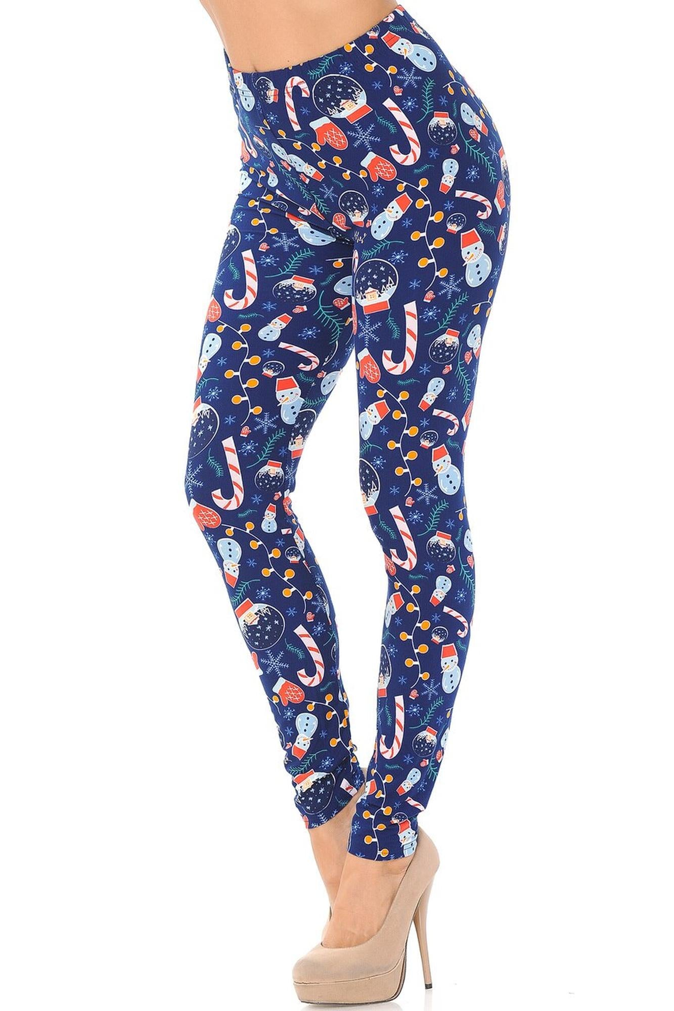 Wholesale Buttery Smooth Memories of Christmas Plus Size Leggings