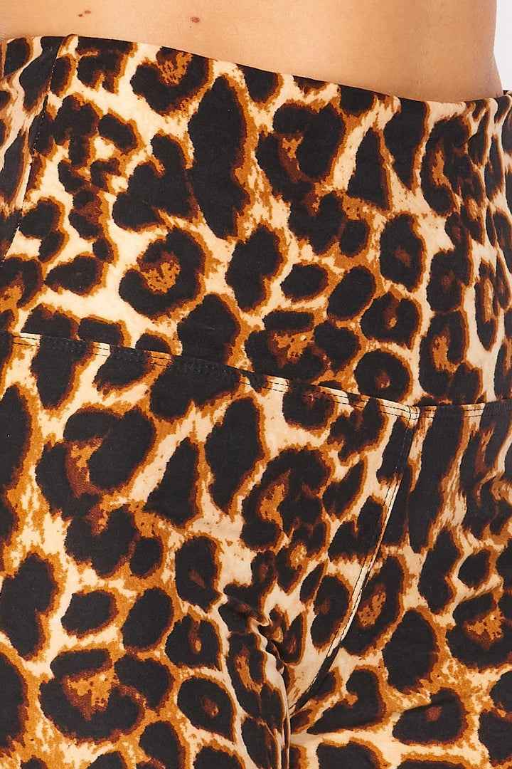 Wholesale Buttery Smooth Bold and Beautiful High Waist Leopard Plus Size Leggings - 5 Inch Waist
