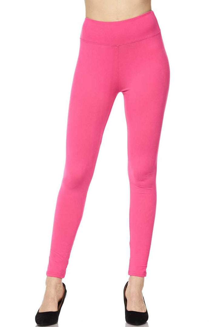 Wholesale Buttery Smooth Basic Solid High Waisted Plus Size Leggings - 3 Inch - New Mix