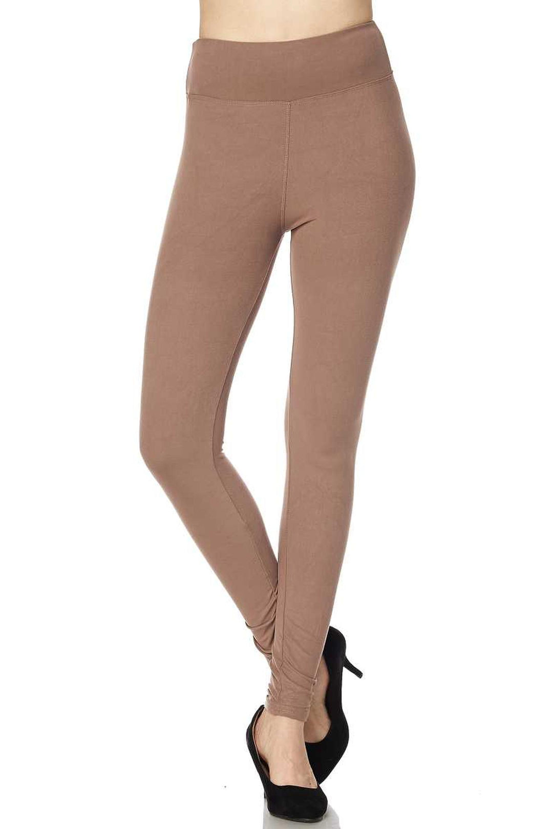 Wholesale Buttery Smooth Basic Solid High Waisted Plus Size Leggings - 3 Inch - New Mix