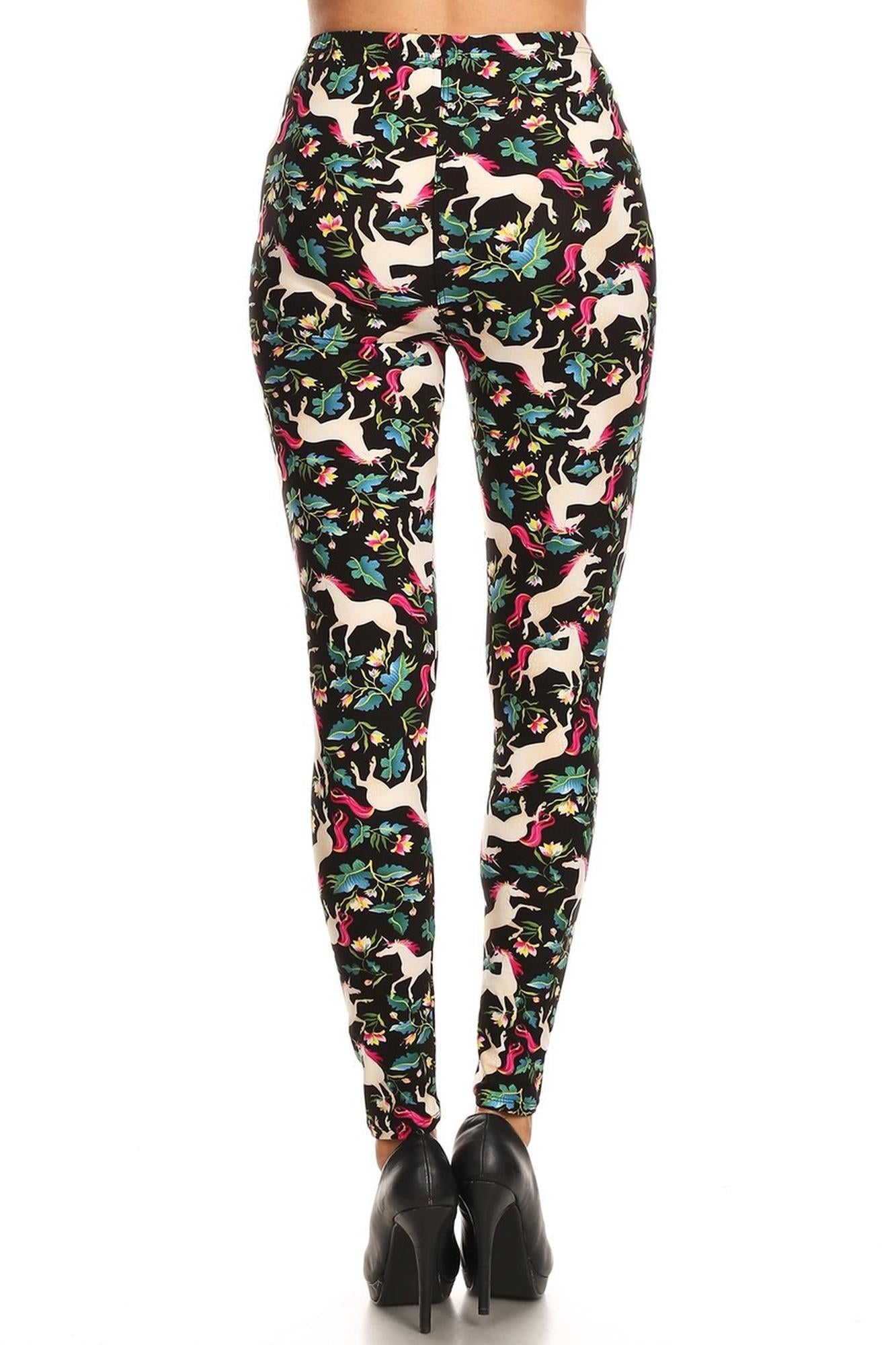 Wholesale Buttery Smooth Woodland Unicorn Plus Size Leggings - Small Unicorns