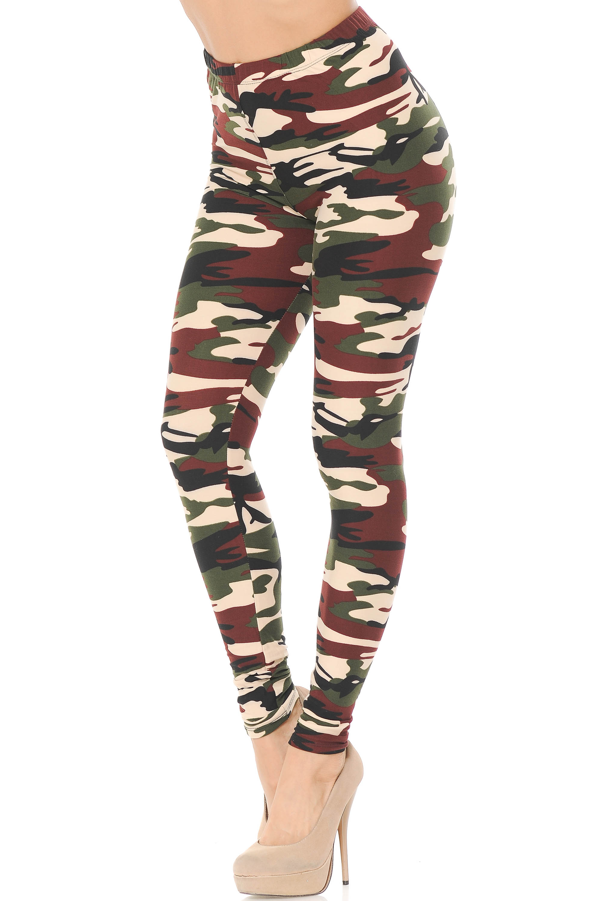 Wholesale Buttery Smooth Cozy Camouflage Plus Size Leggings