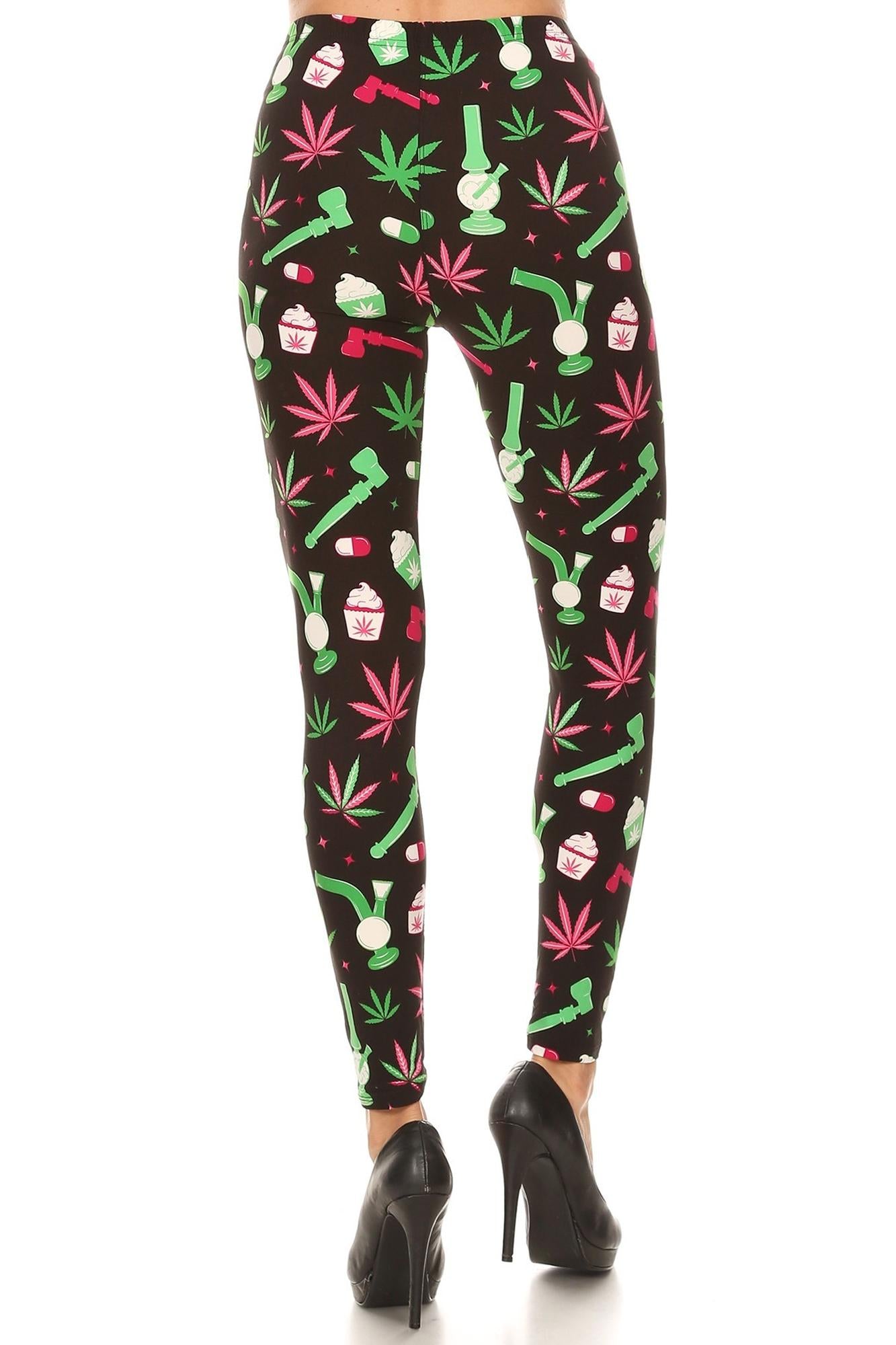 Wholesale Buttery Soft Marijuana Esprit Plus Size Leggings