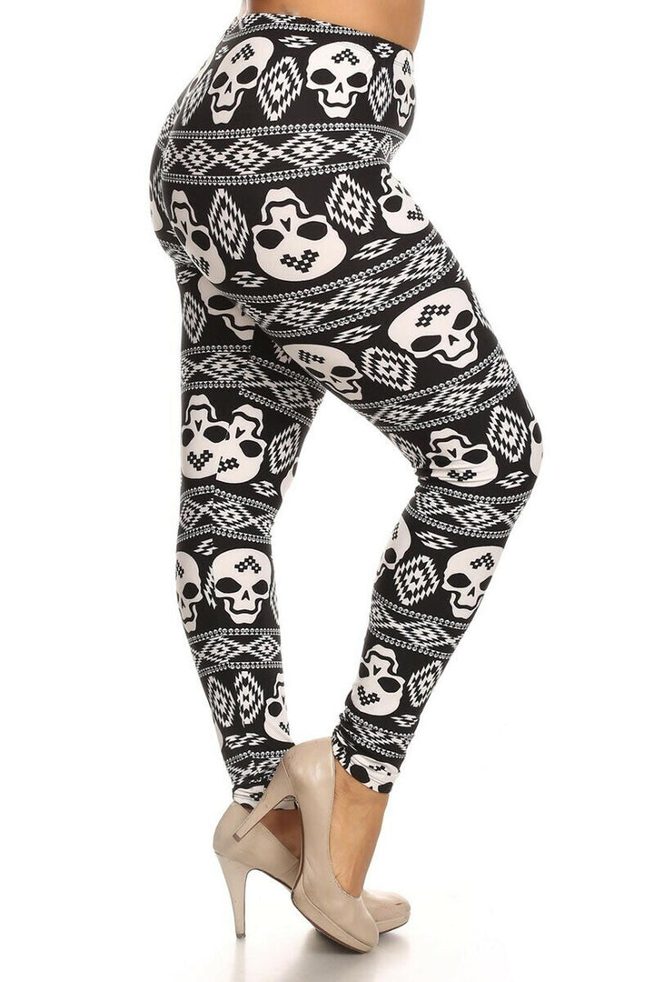 Wholesale Buttery Smooth Skull Tribe Plus Size Leggings