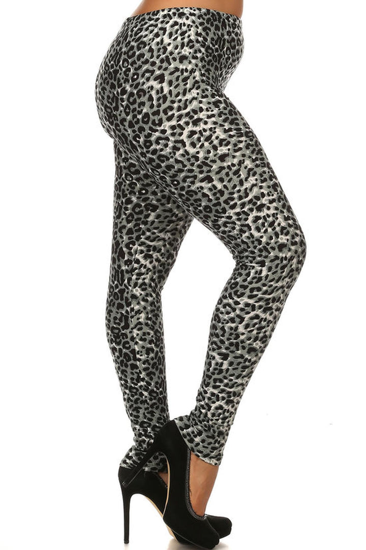 Wholesale Buttery Soft Snow Leopard Plus Size Leggings