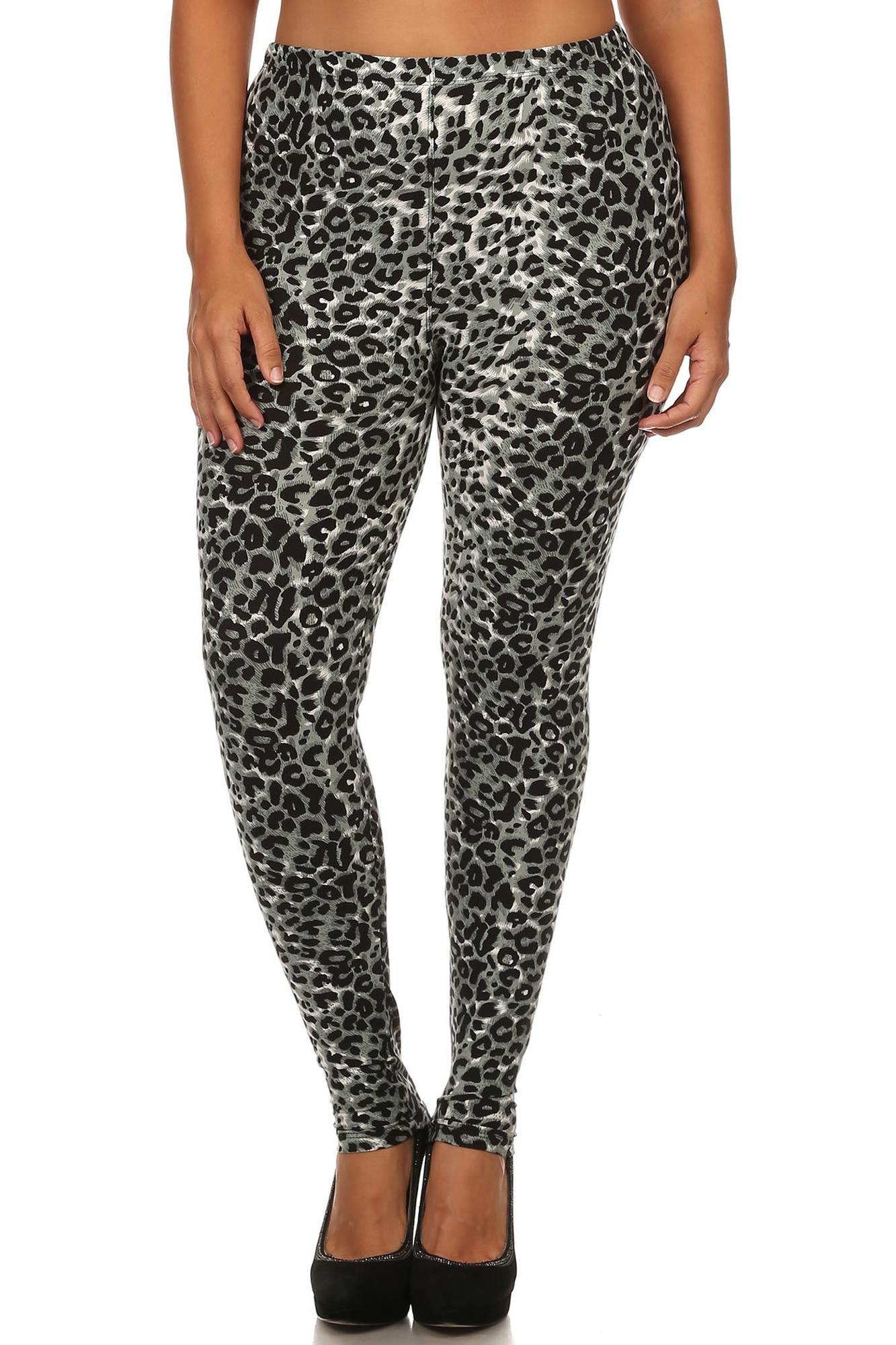 Wholesale Buttery Soft Snow Leopard Plus Size Leggings