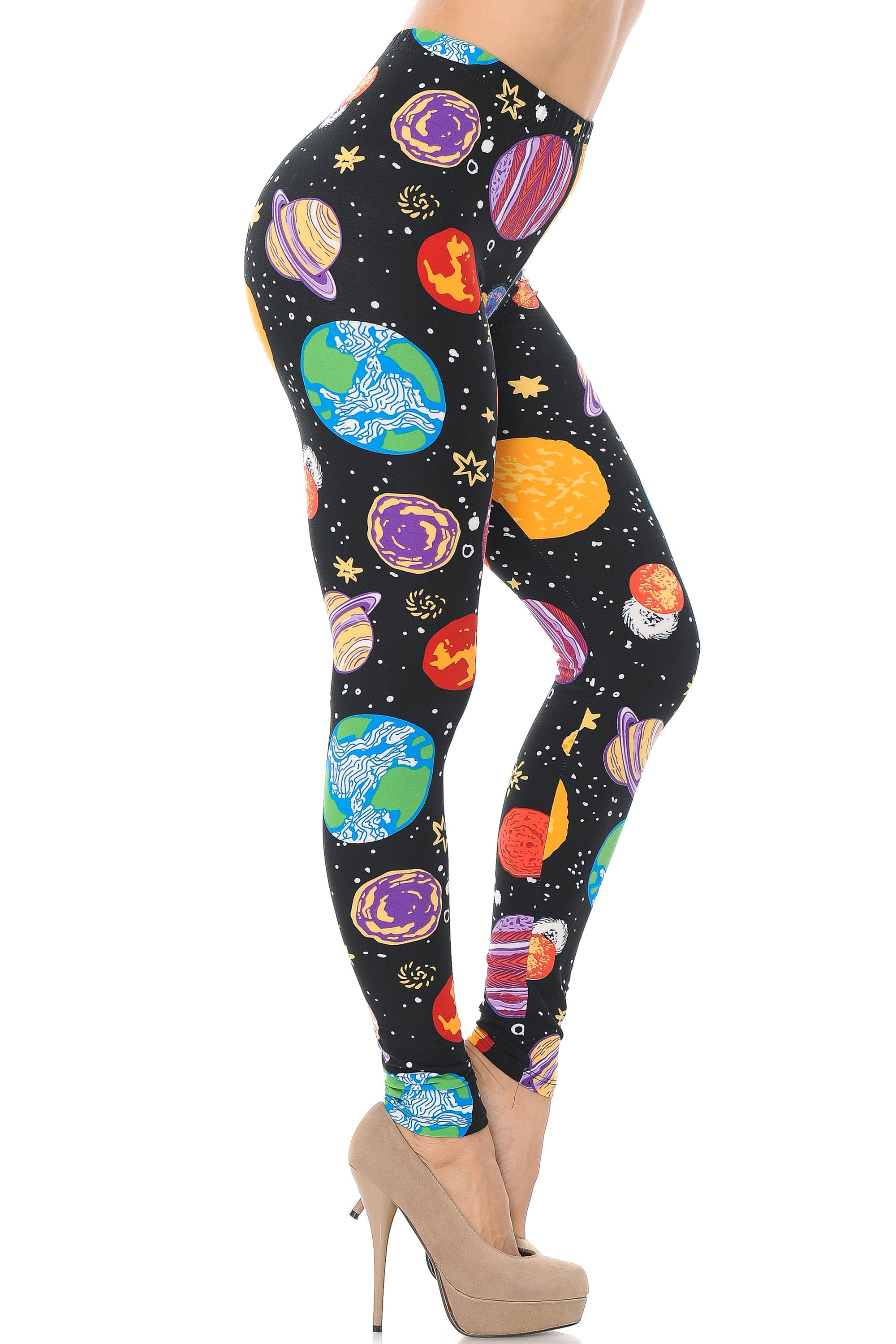 Wholesale Buttery Smooth Planets in Space Plus Size Leggings