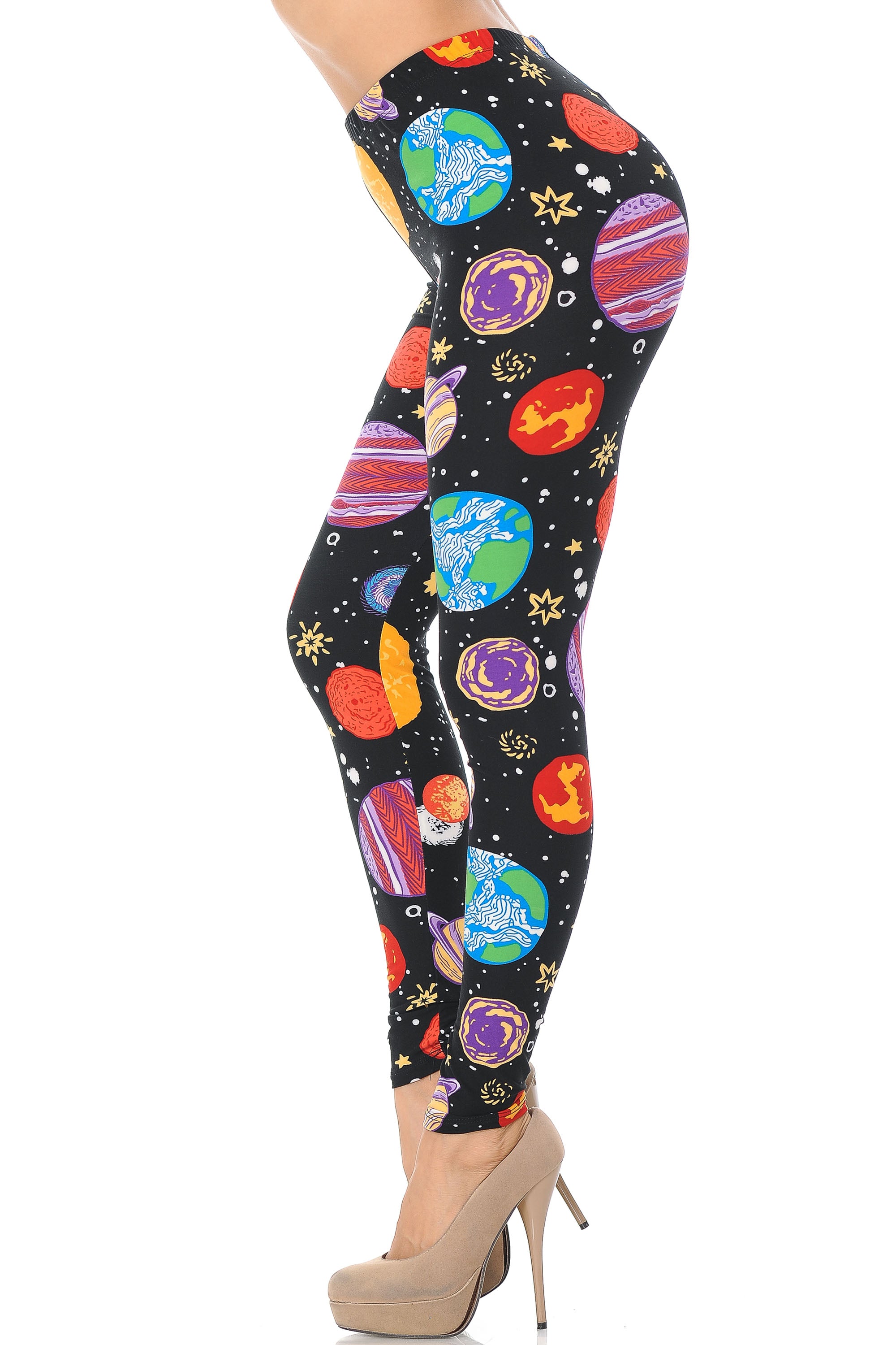 Wholesale Buttery Smooth Planets in Space Plus Size Leggings
