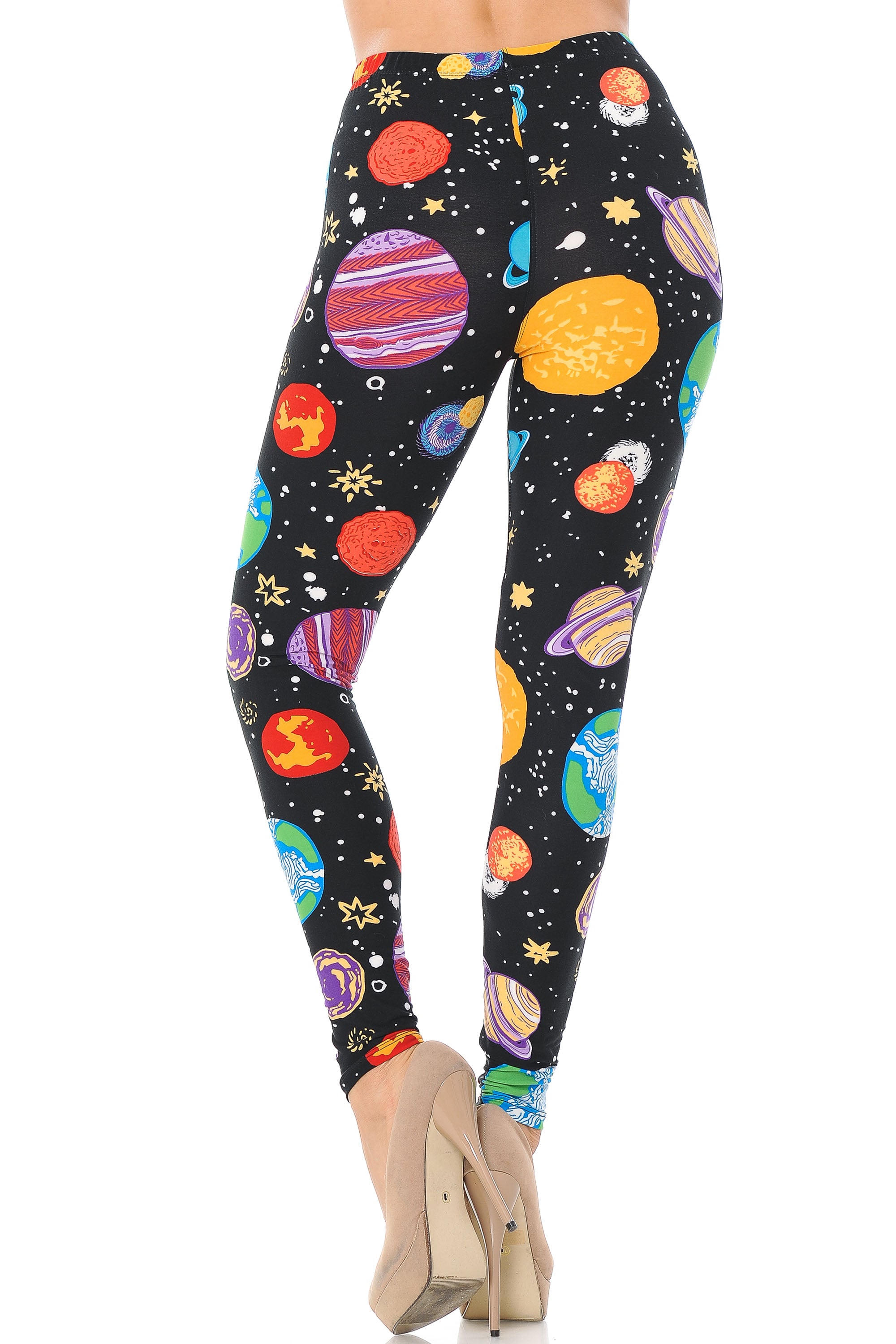 Wholesale Buttery Smooth Planets in Space Plus Size Leggings