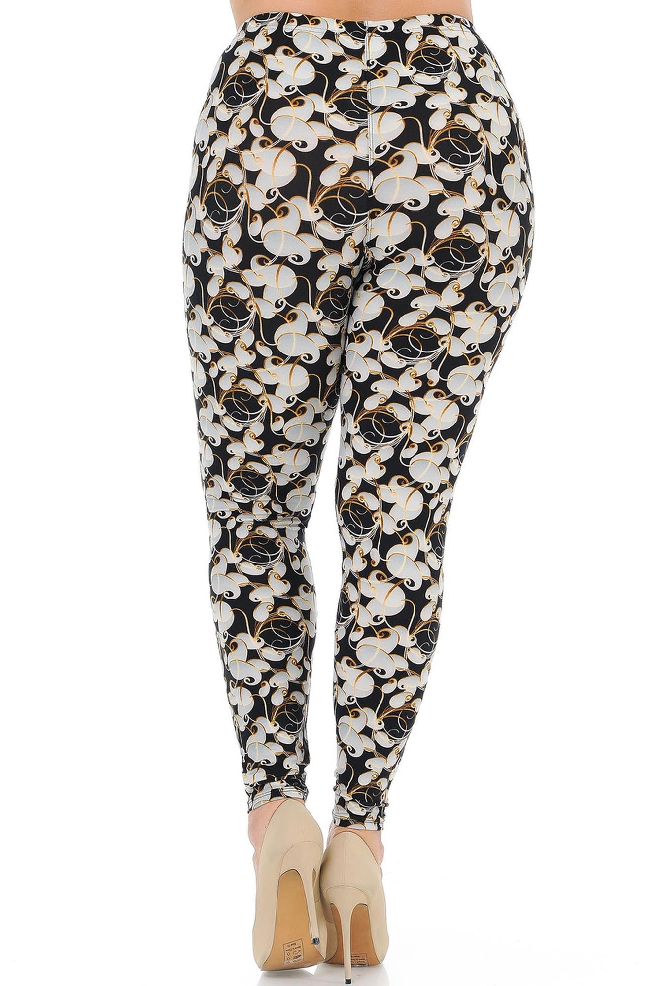 Wholesale Buttery Soft Ivory Petals Plus Size Leggings