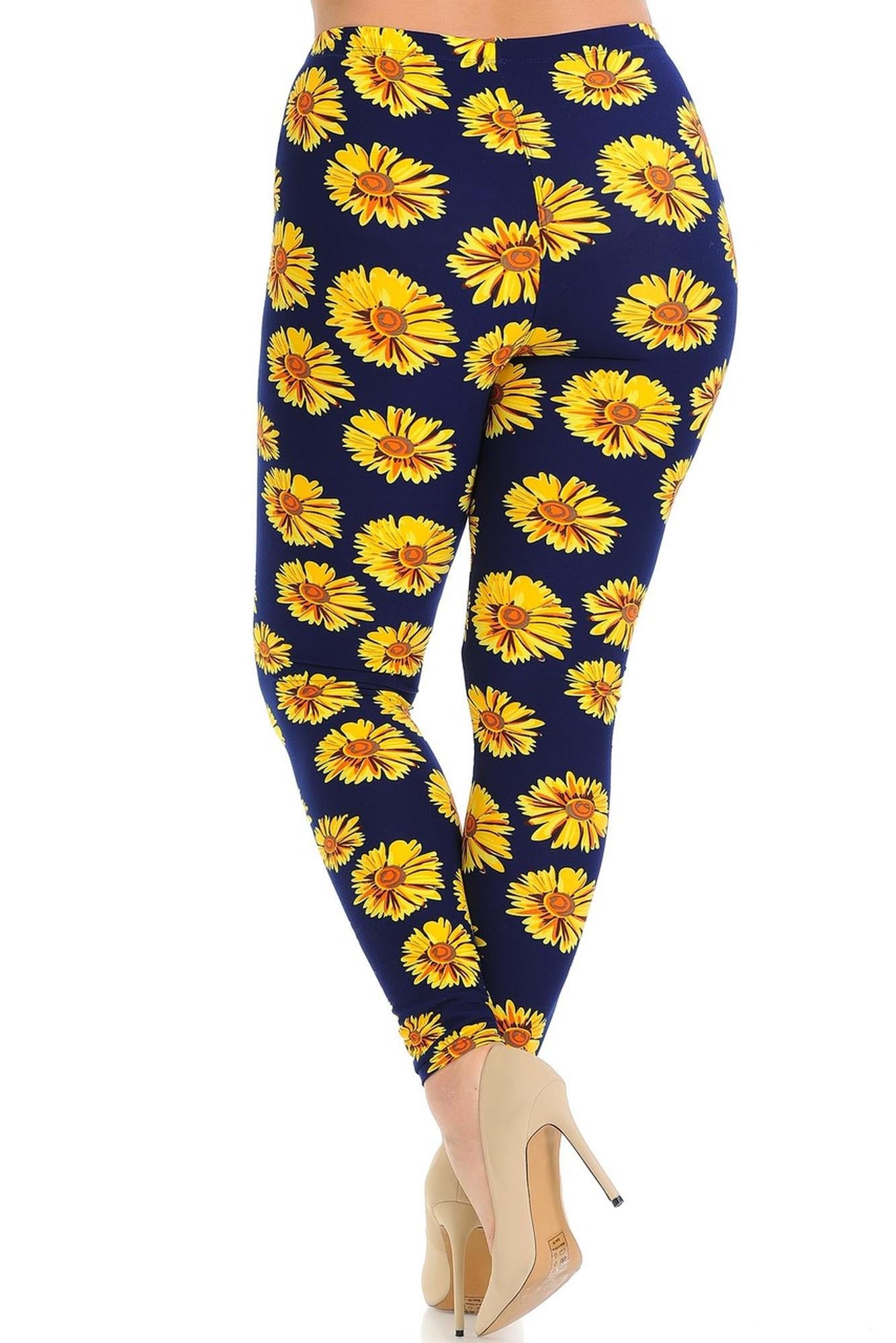 Wholesale Buttery Smooth Summer Daisy Plus Size Leggings