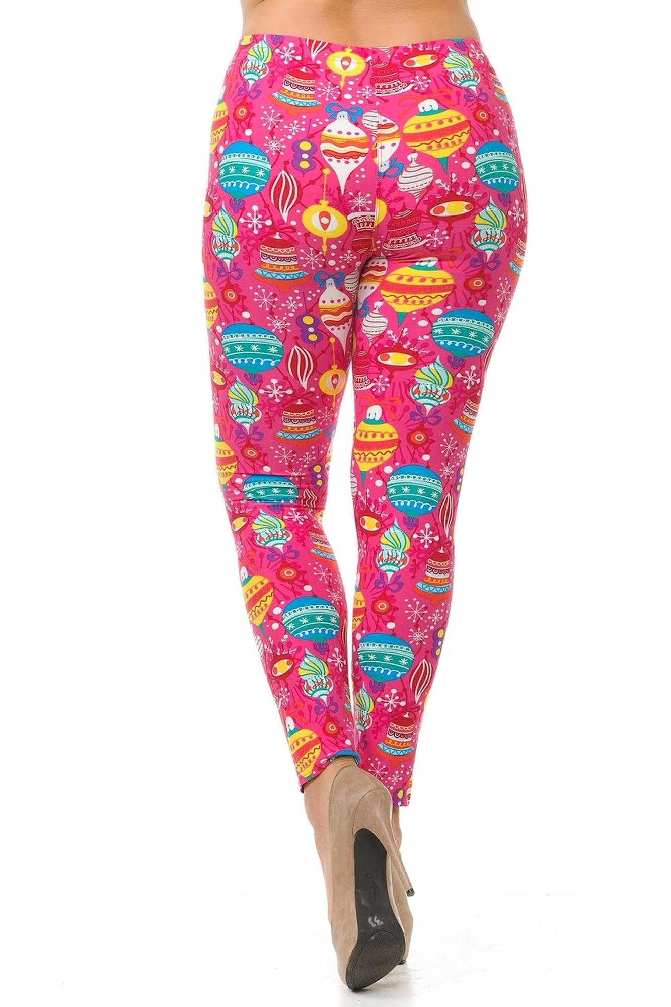 Wholesale Buttery Soft Pink Christmas Plus Size Leggings