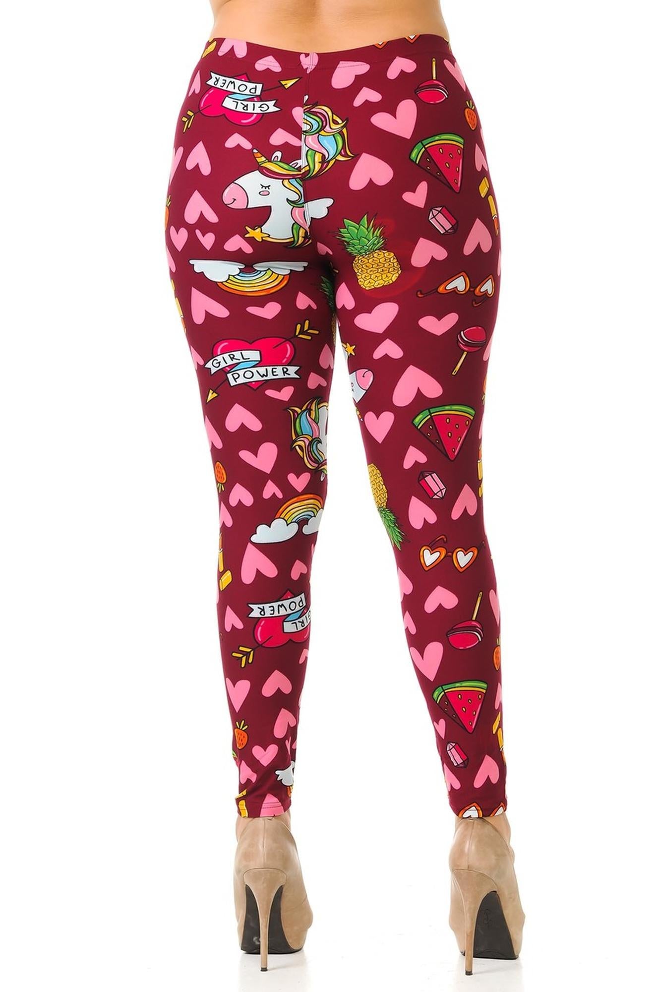Wholesale Buttery Soft Hearts and Unicorns Plus Size Leggings