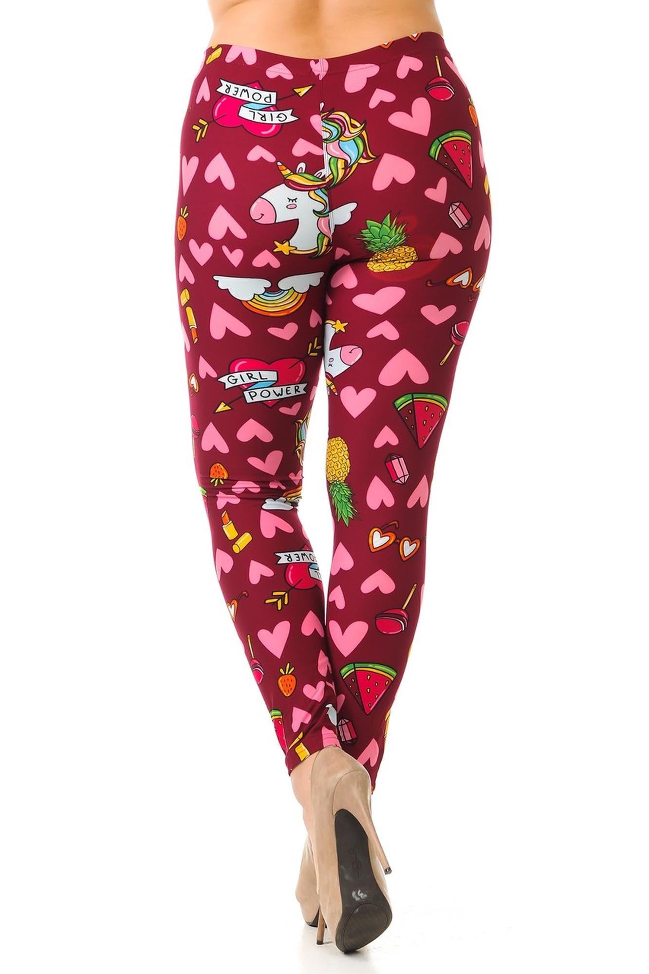 Wholesale Buttery Soft Hearts and Unicorns Plus Size Leggings