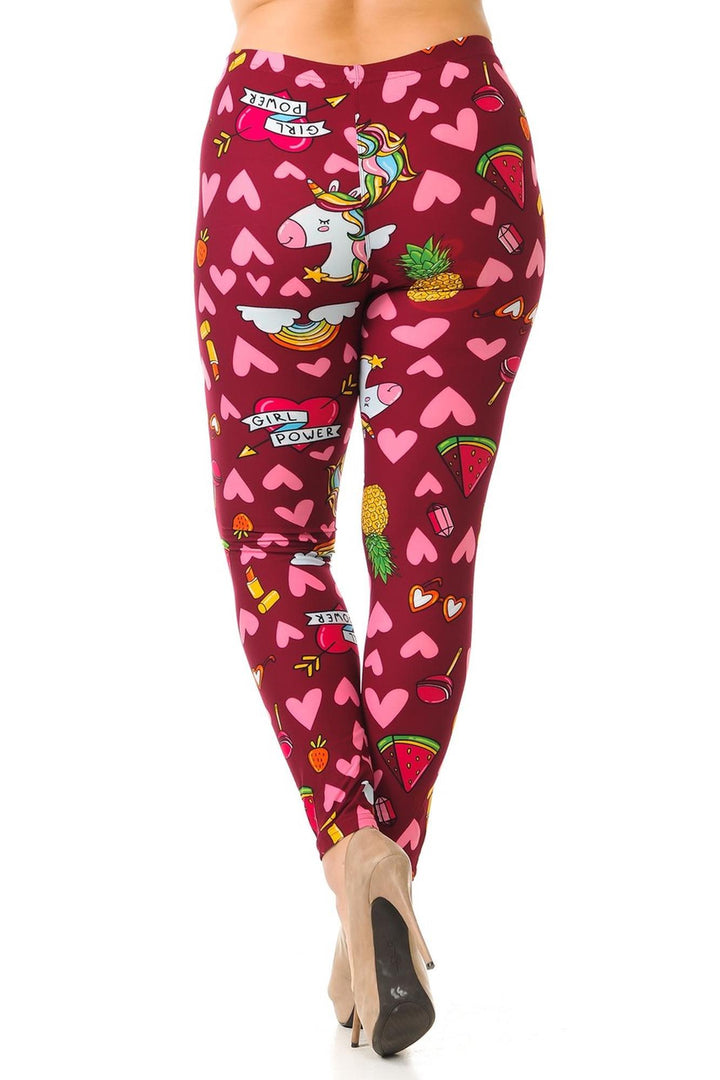 Wholesale Buttery Soft Hearts and Unicorns Plus Size Leggings