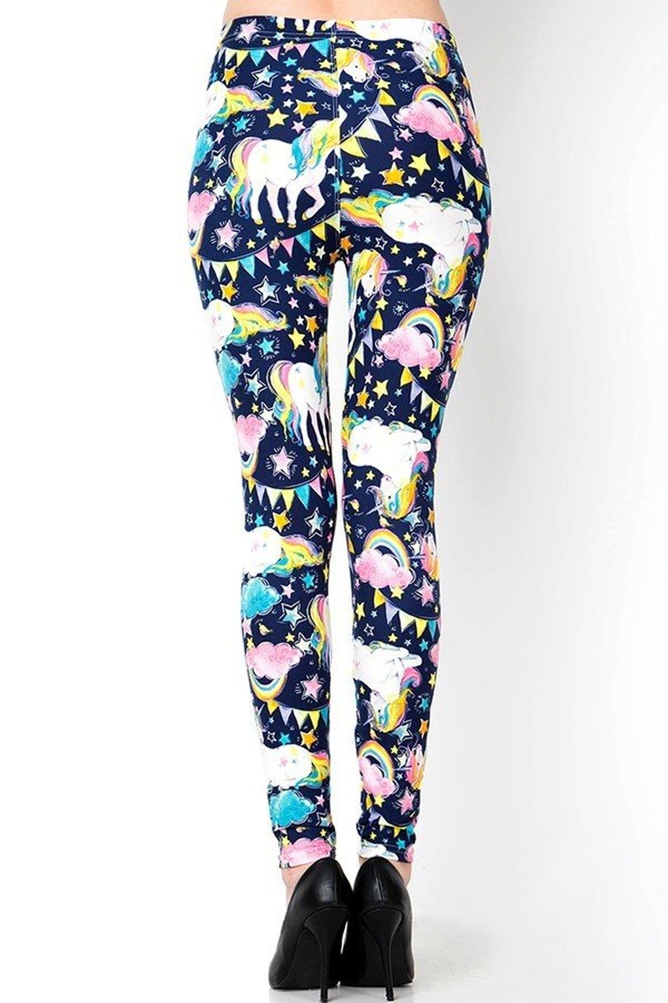 Wholesale Buttery Smooth Rainbow Unicorn Celebration Plus Size Leggings