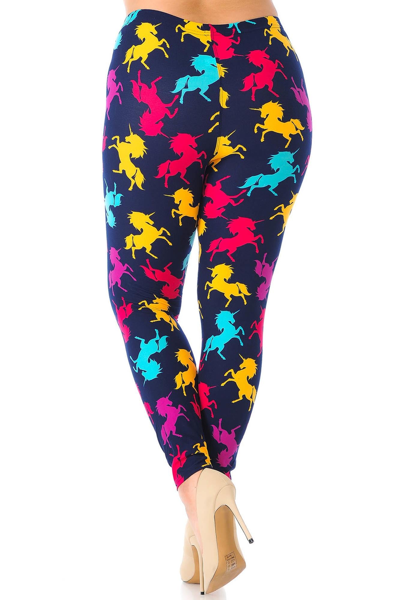 Wholesale Buttery Soft Colorful Unicorns Plus Size Leggings