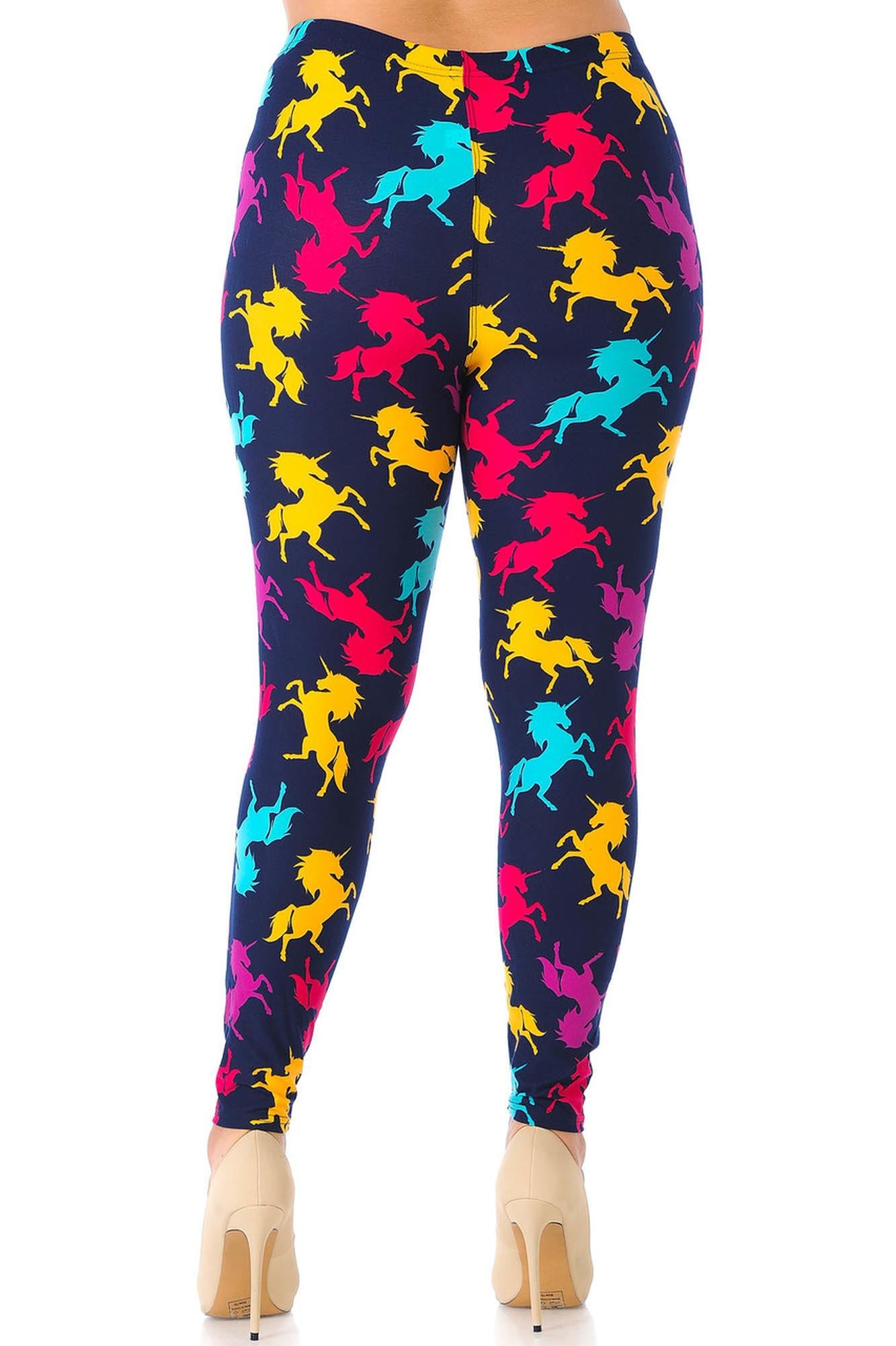 Wholesale Buttery Soft Colorful Unicorns Plus Size Leggings