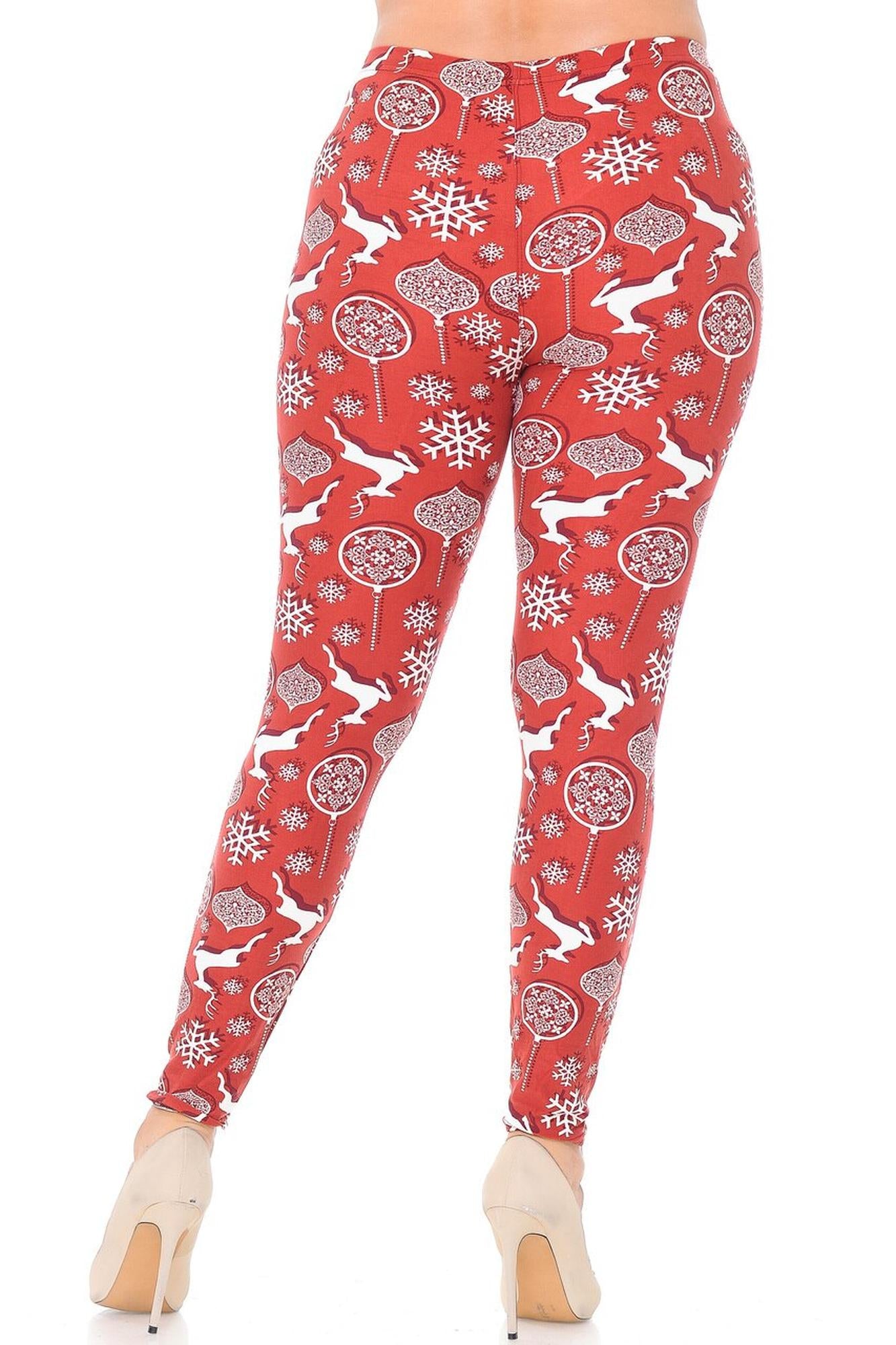 Wholesale Buttery Smooth Jumping Christmas Reindeer Plus Size Leggings