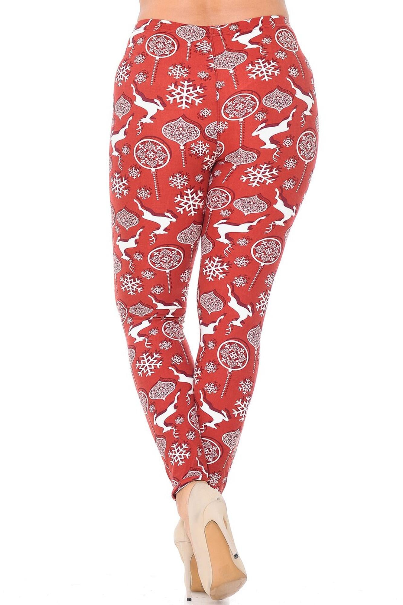 Wholesale Buttery Smooth Jumping Christmas Reindeer Plus Size Leggings