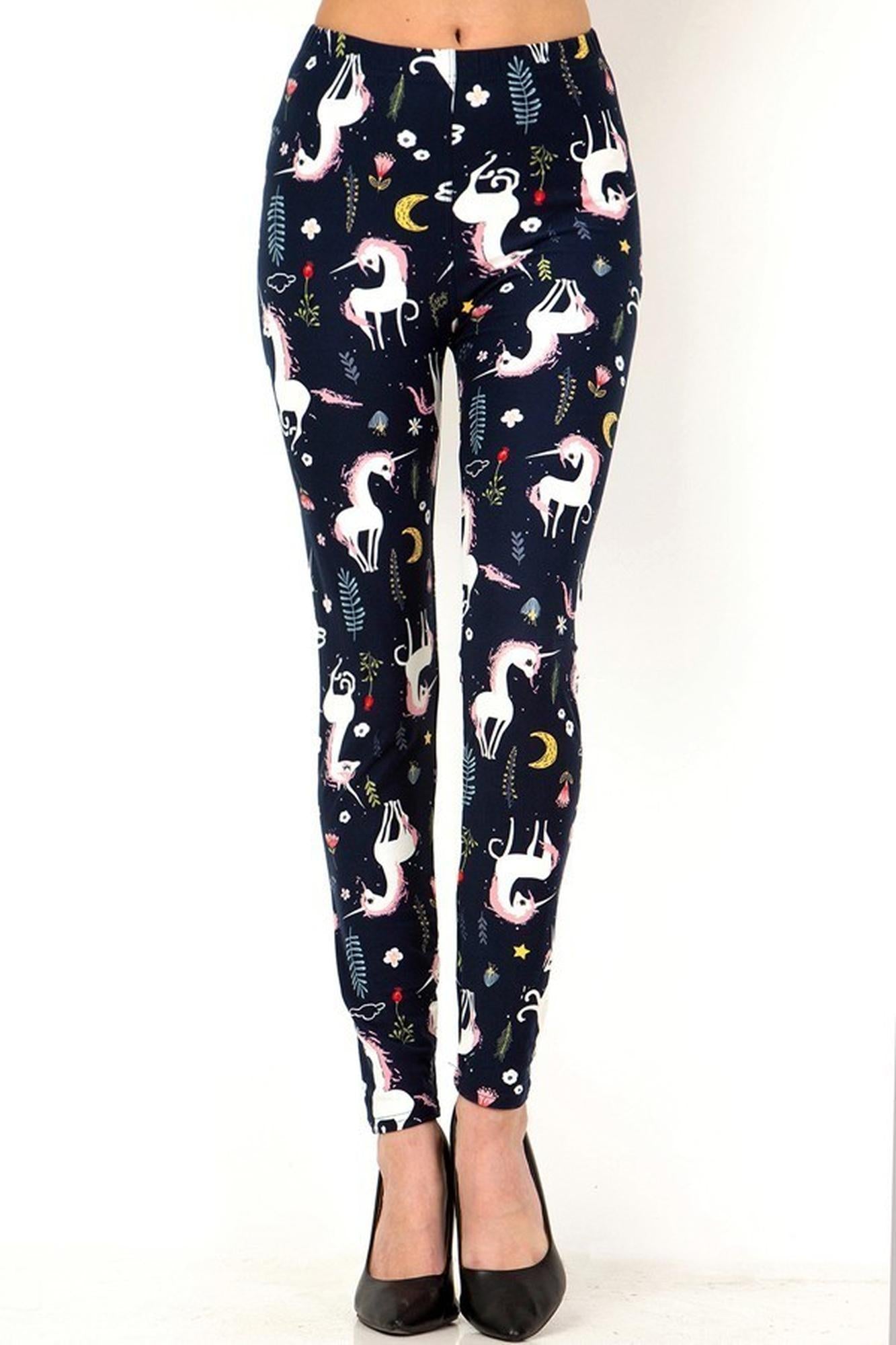 Wholesale Buttery Smooth Moonlight Unicorn Plus Size Leggings