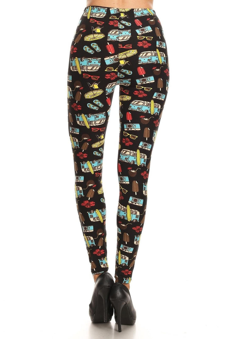 Wholesale Buttery Smooth Hippy Van Summer Holiday Plus Size Leggings