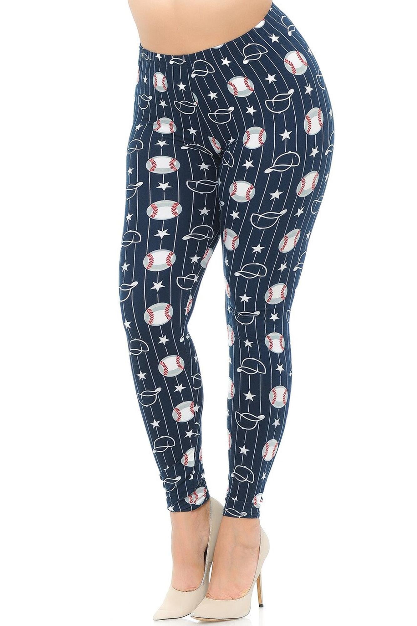 Wholesale Buttery Smooth I Love Baseball Plus Size Leggings