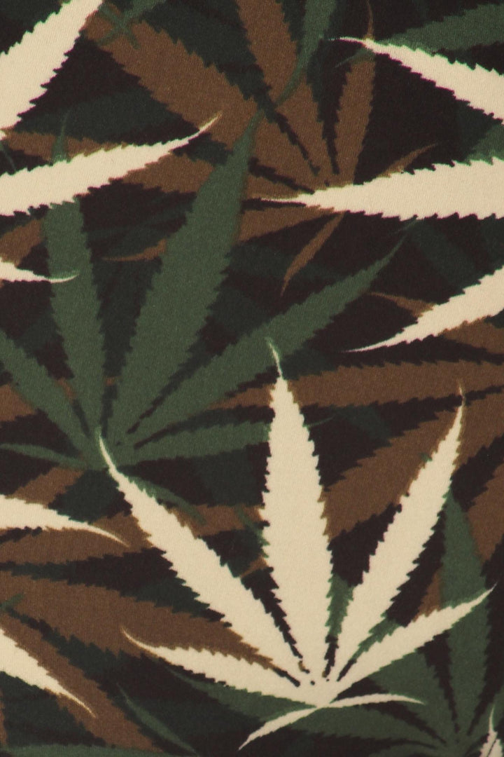 Wholesale Buttery Smooth Earthen Marijuana Plus Size Leggings