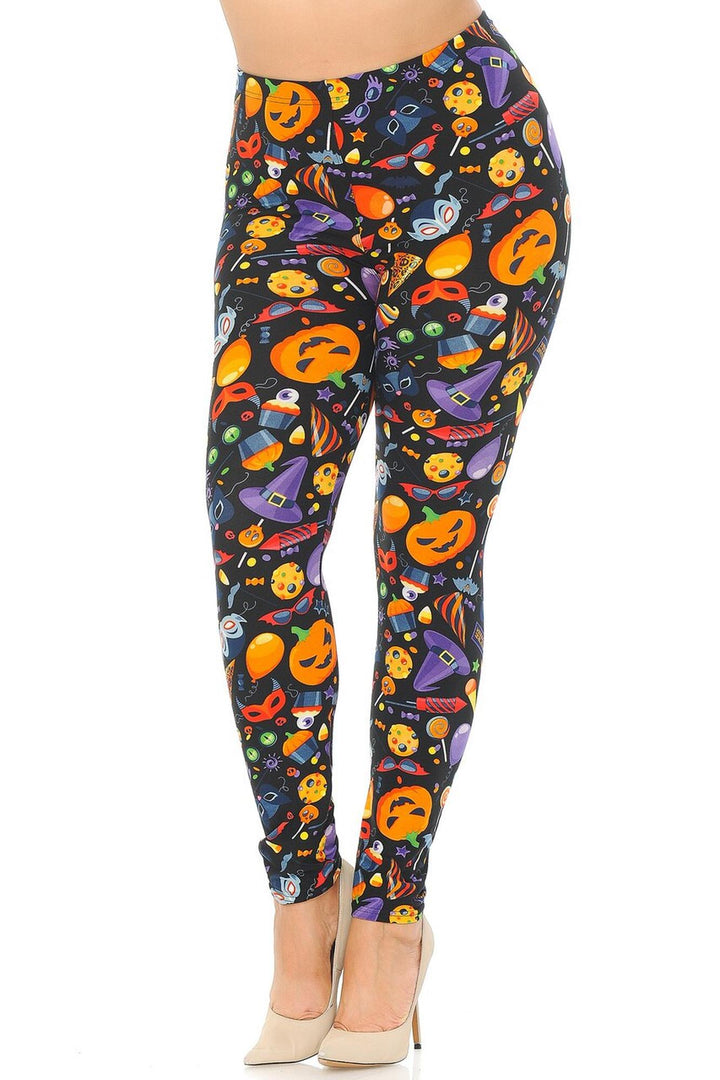 Wholesale Buttery Smooth Halloween Medley Plus Size Leggings