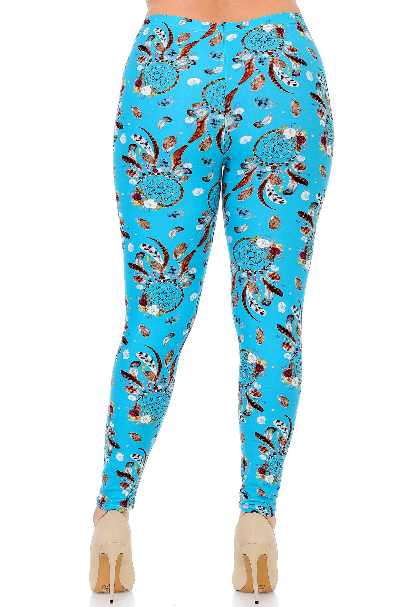 Wholesale Buttery Smooth Blue Sky Dreamcatcher Plus Size Leggings