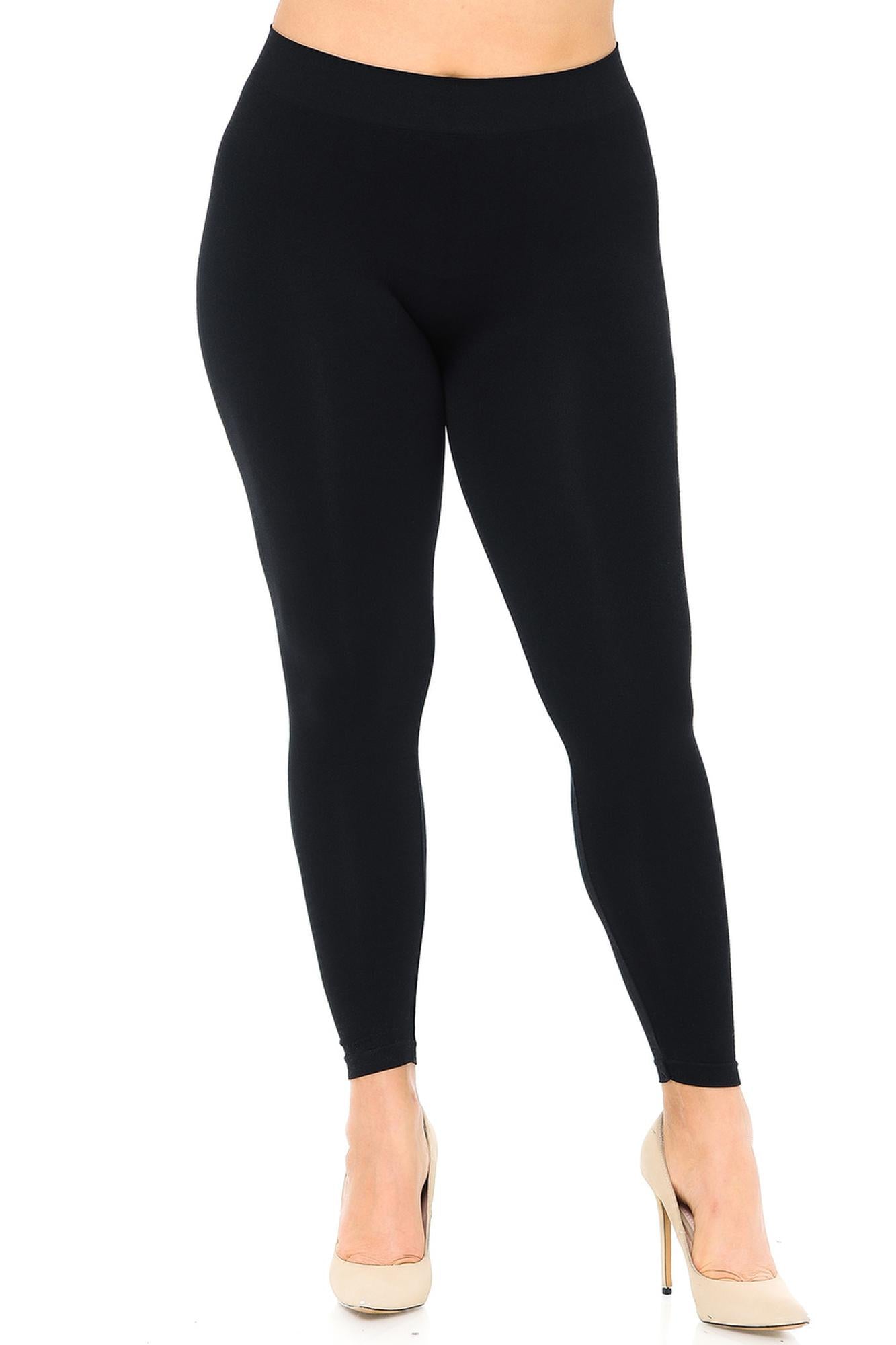Wholesale Premium Nylon Spandex Solid Basic Plus Size Leggings