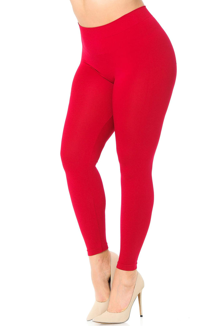 Wholesale Premium Nylon Spandex Solid Basic Plus Size Leggings