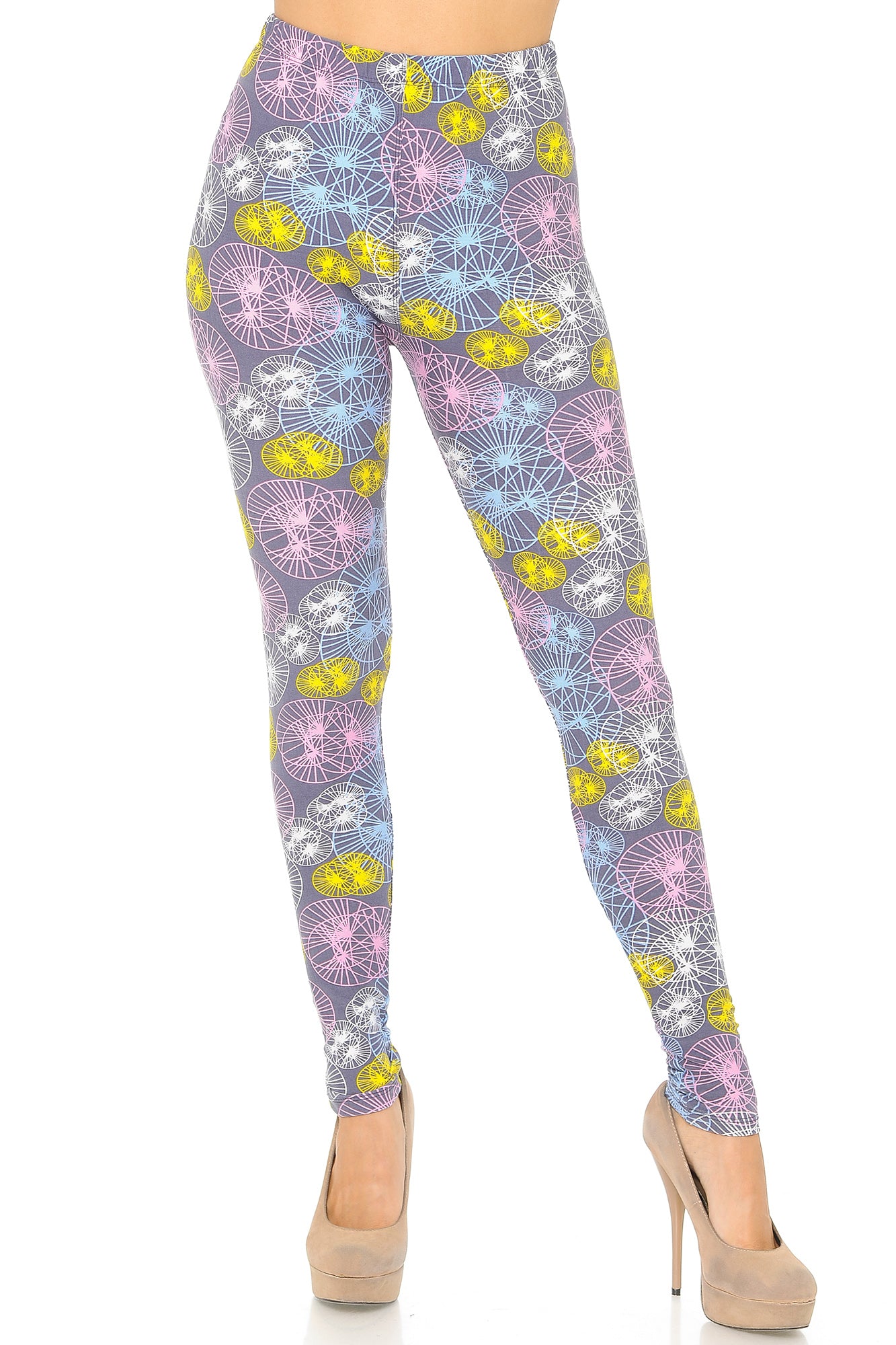 Wholesale Buttery Smooth Geometric Spindles Plus Size Leggings