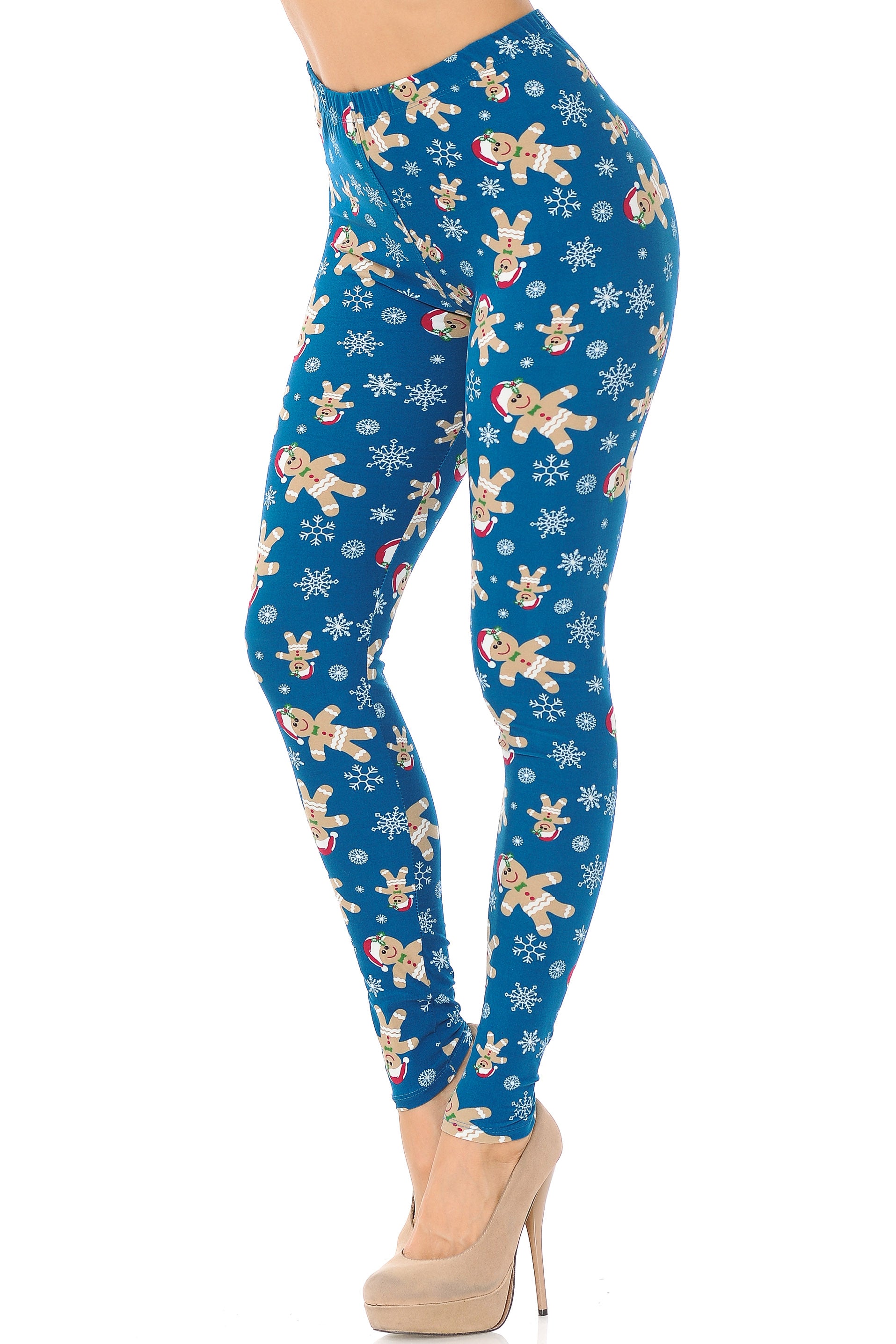 Wholesale Buttery Smooth Christmas Cookies and Snowflakes Plus Size Leggings