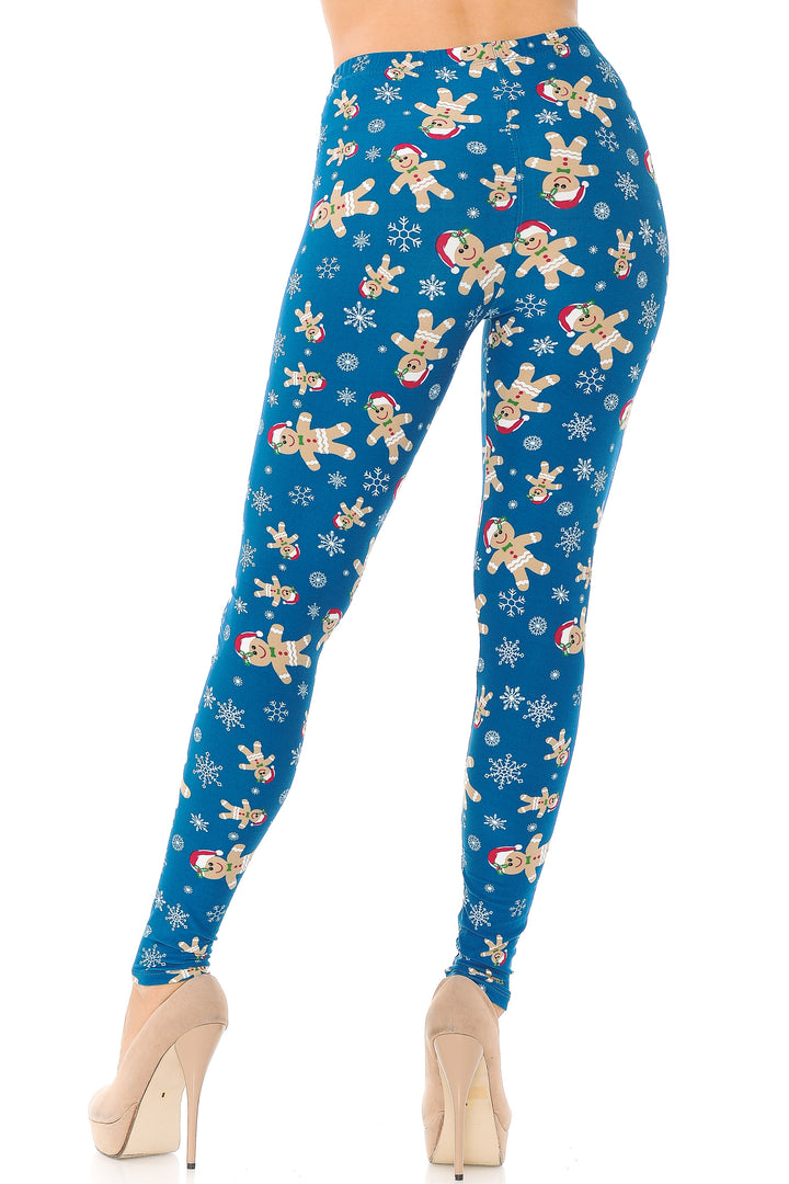 Wholesale Buttery Smooth Christmas Cookies and Snowflakes Plus Size Leggings