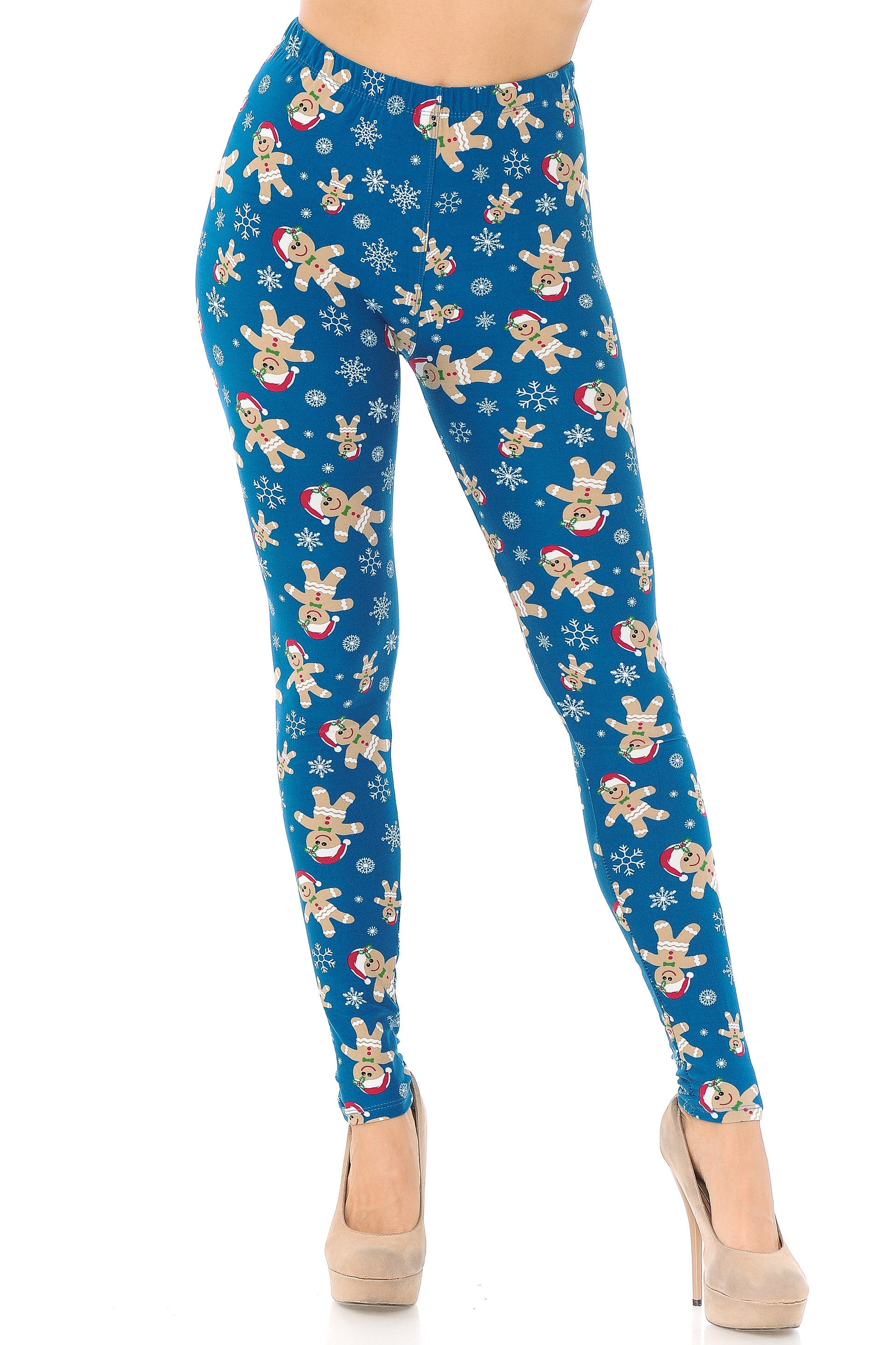 Wholesale Buttery Smooth Christmas Cookies and Snowflakes Plus Size Leggings