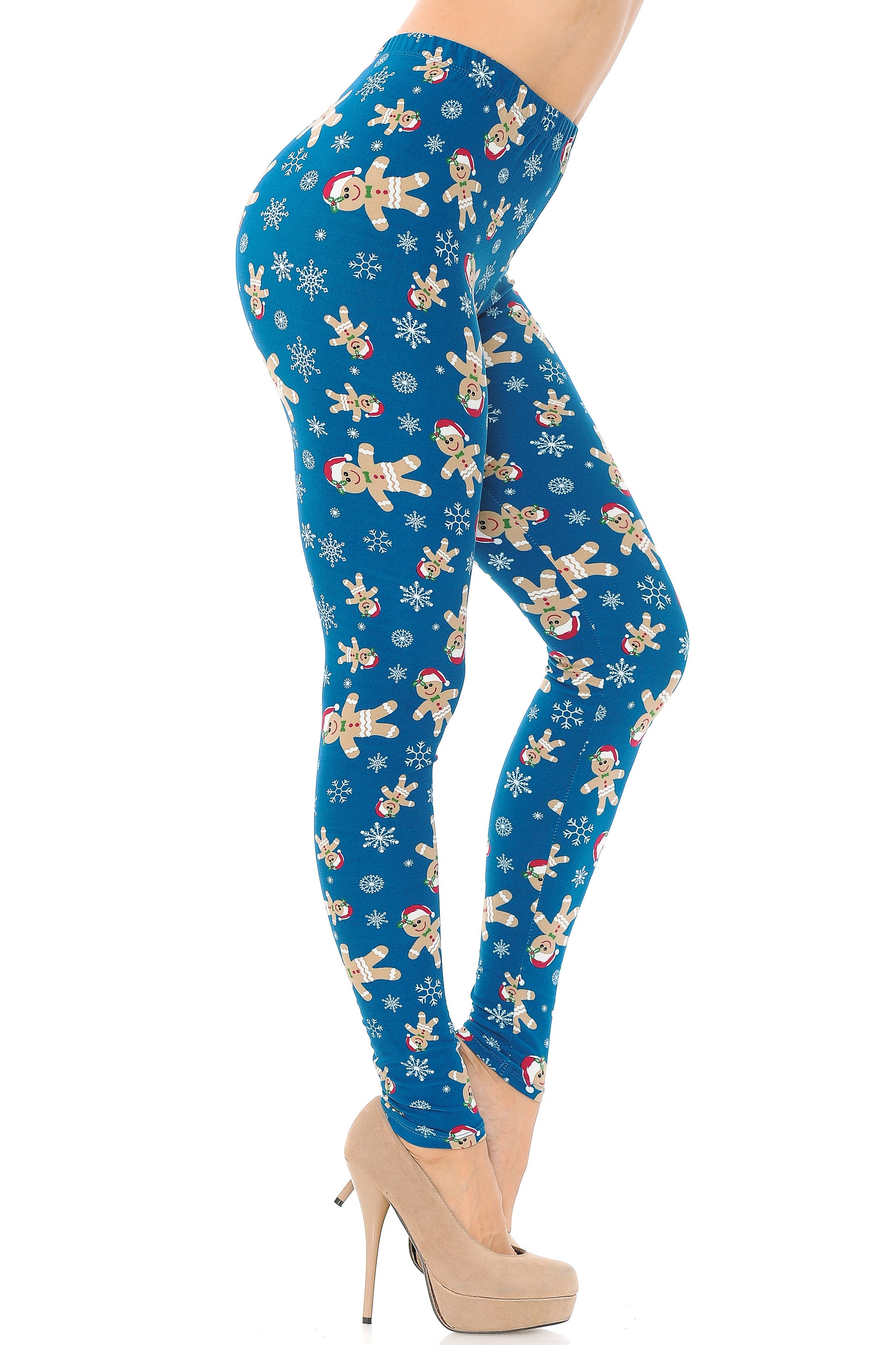 Wholesale Buttery Smooth Christmas Cookies and Snowflakes Plus Size Leggings