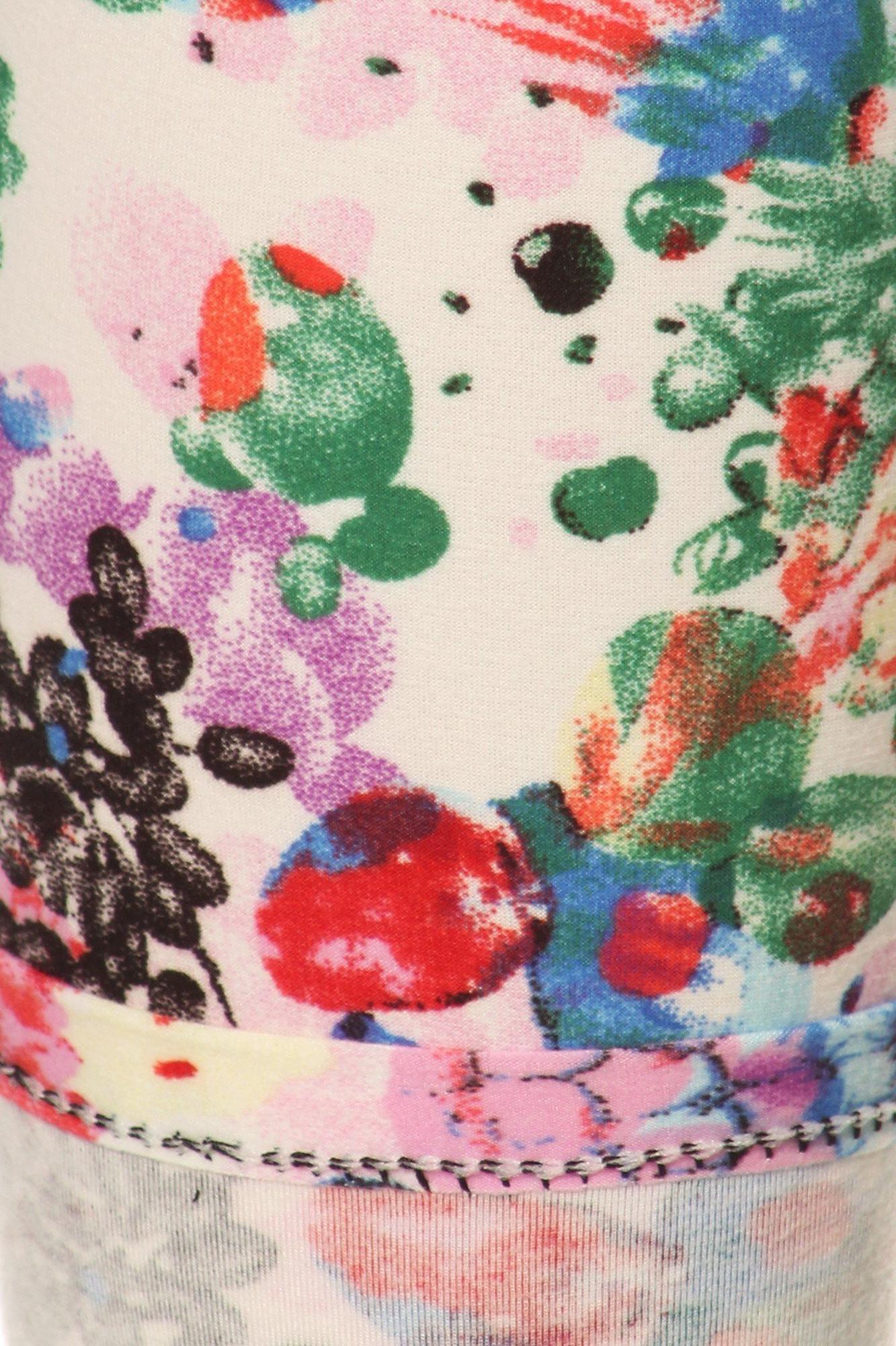 Wholesale Buttery Soft Ivory Fruit Bunch Plus Size Leggings